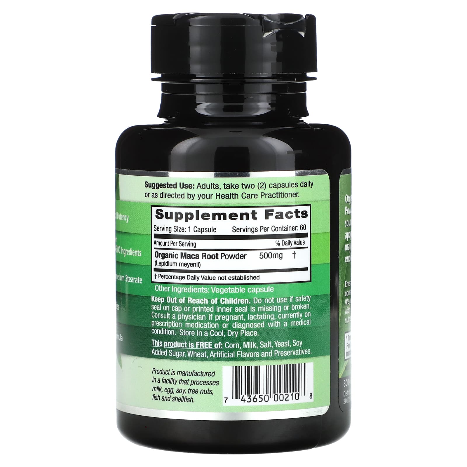 Emerald Laboratories Maca Root Supplement, 60 Capsules (500mg each) - Image 2