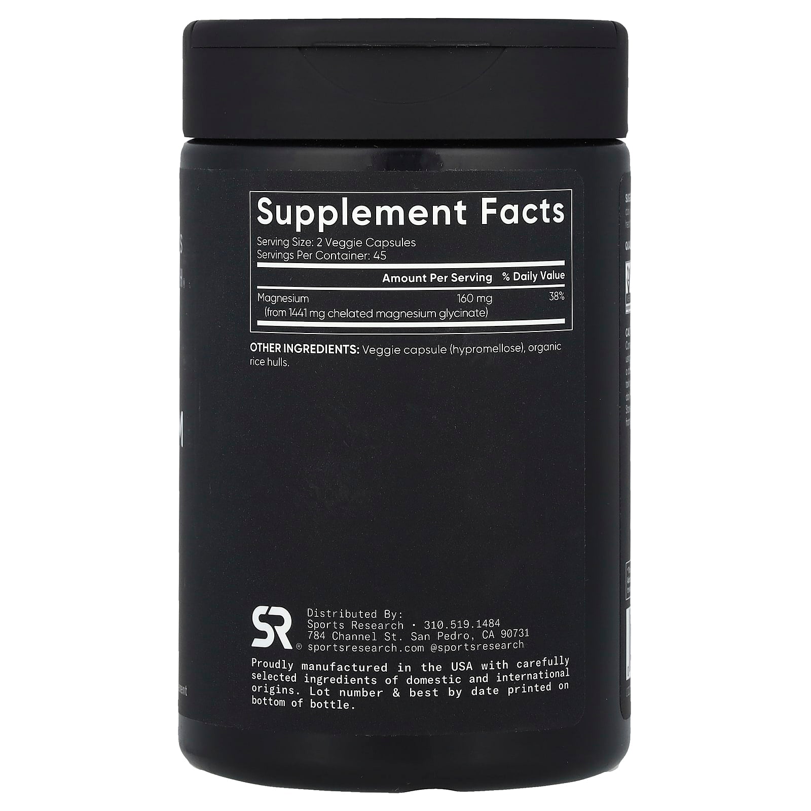 Sports Research, Magnesium Glycinate, 90 Veggie Capsules (80 mg Per Capsule) - Image 2