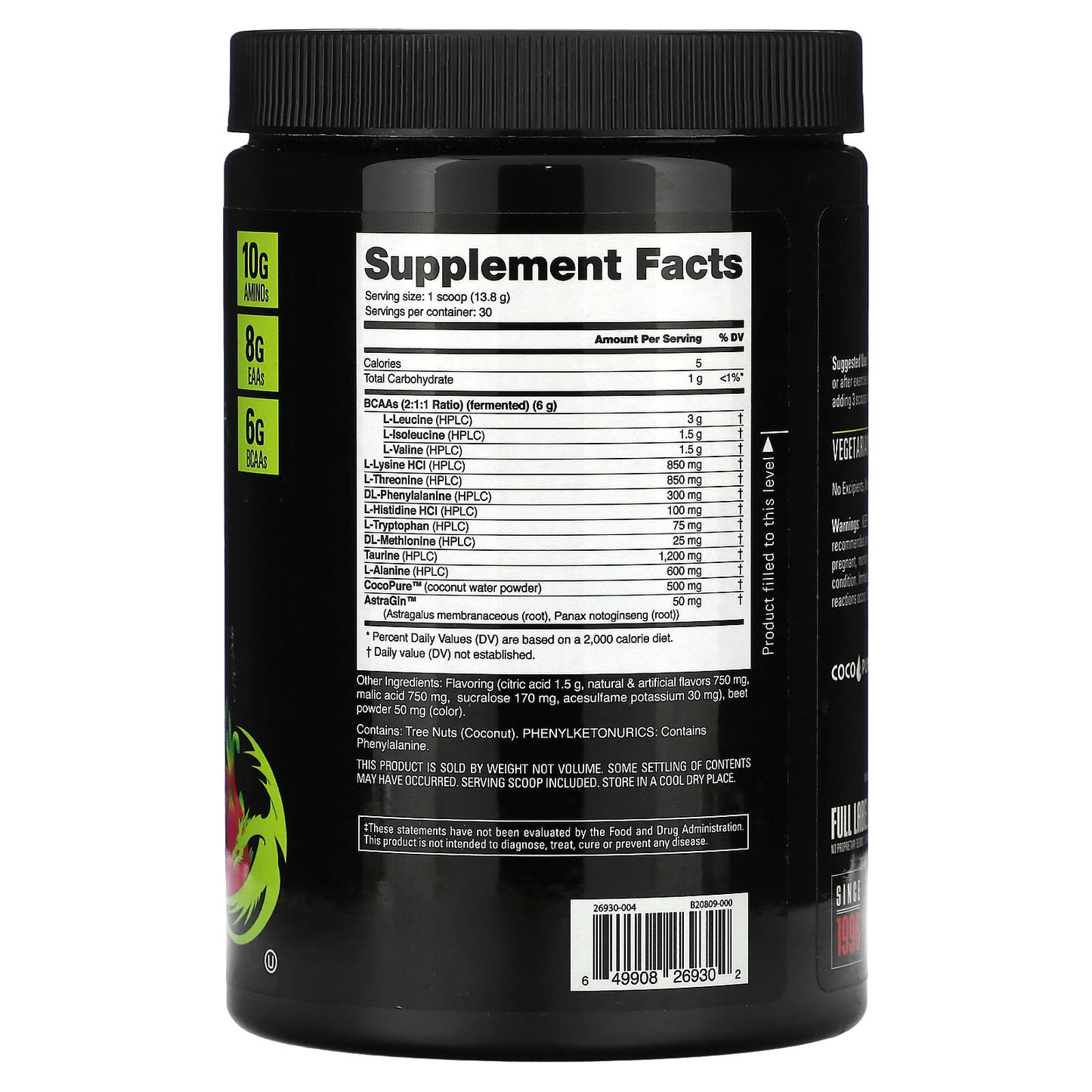 NutraBio, EAA Pure, Dragonfruit Candy, 0.9 lb (414 g) - Image 2