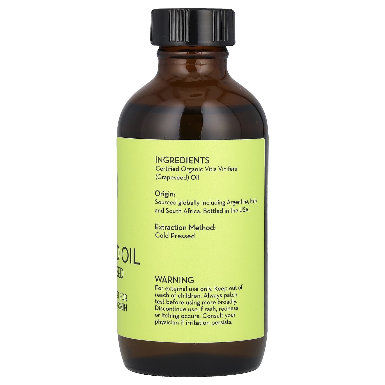 Pure Body Naturals, Organic Grape Seed Oil, 4 fl oz (118 ml) - Image 2