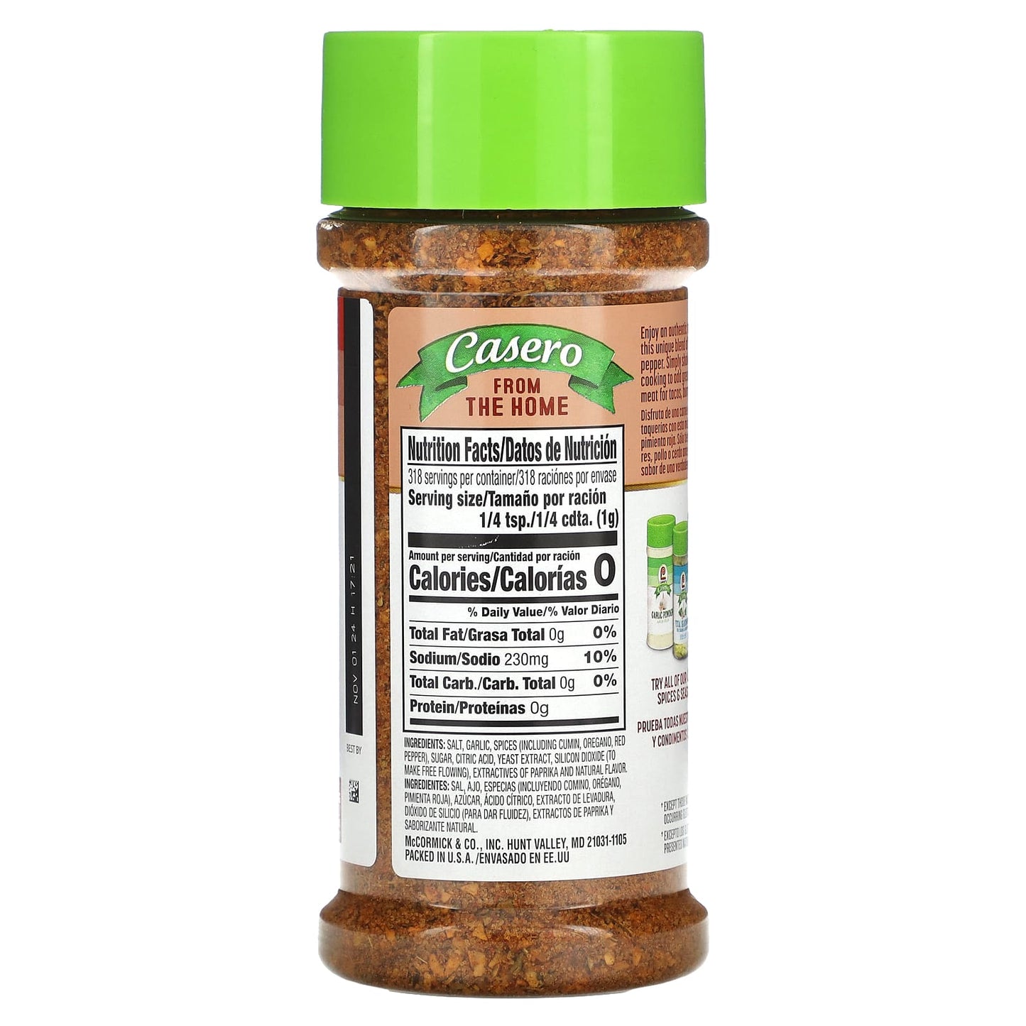 Lawry's, Casero, Carne Asada Seasoning, 11.25 oz (318 g) - Image 2
