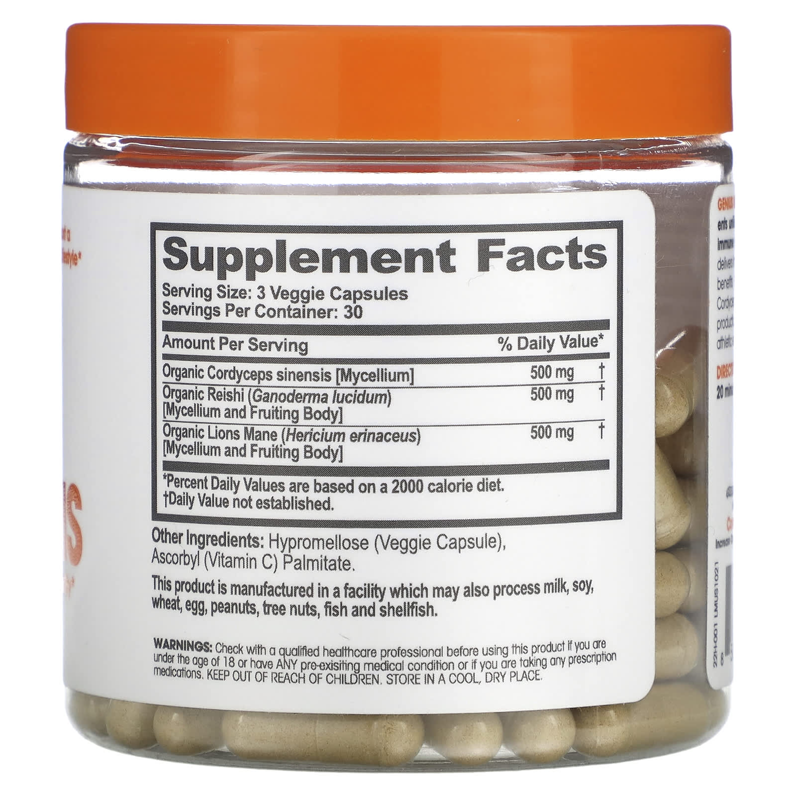 The Genius Brand, Genius Mushrooms, 90 Veggie Capsules - Image 2