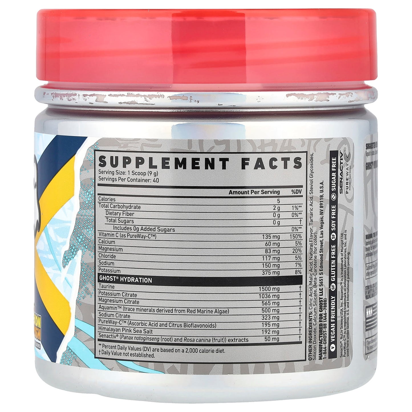 Ghost Hydration Lemon Crush Electrolyte Replenisher 12.7 oz - Image 2