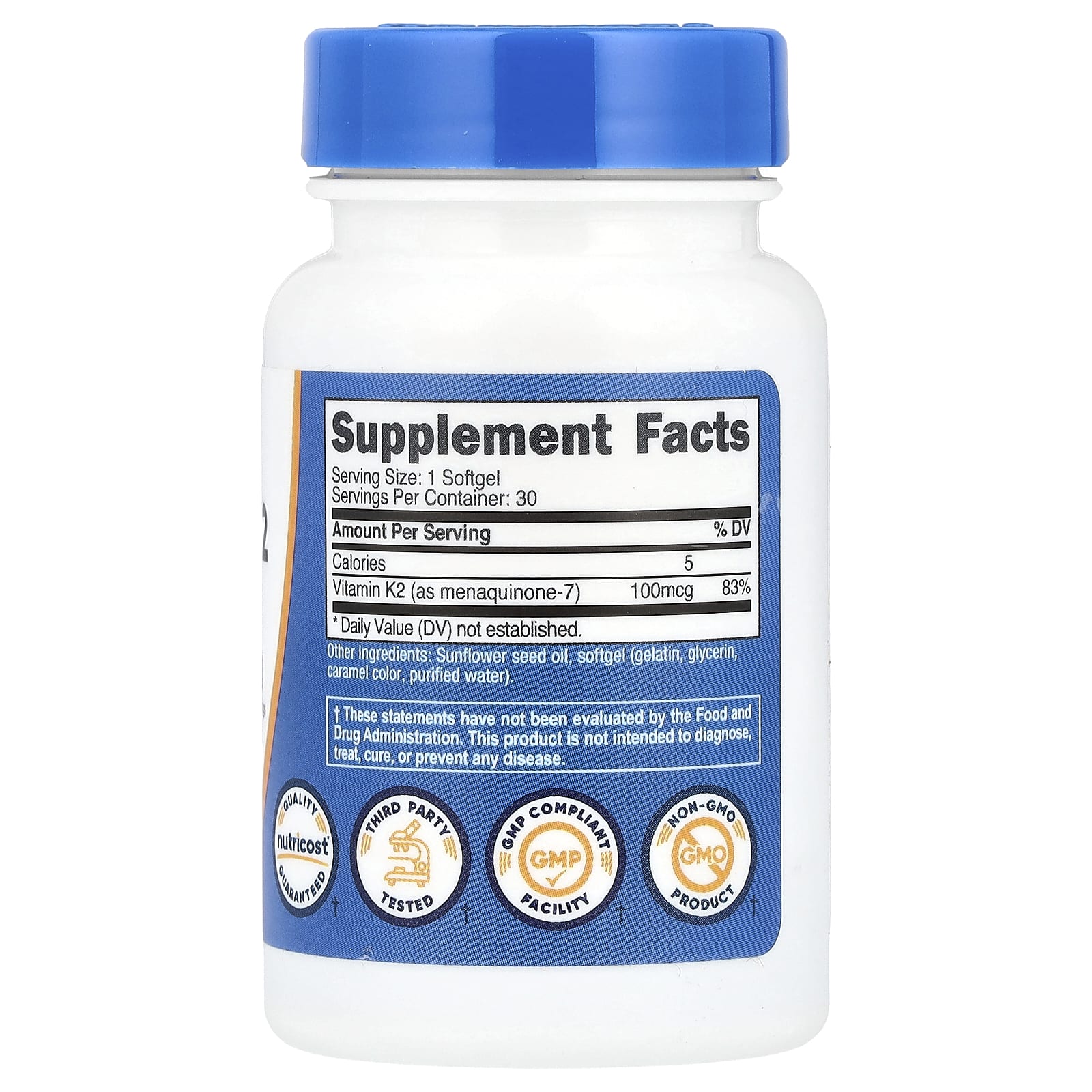 Nutricost, Vitamin K2 MK-7, 100 mcg, 30 Softgels - Image 2