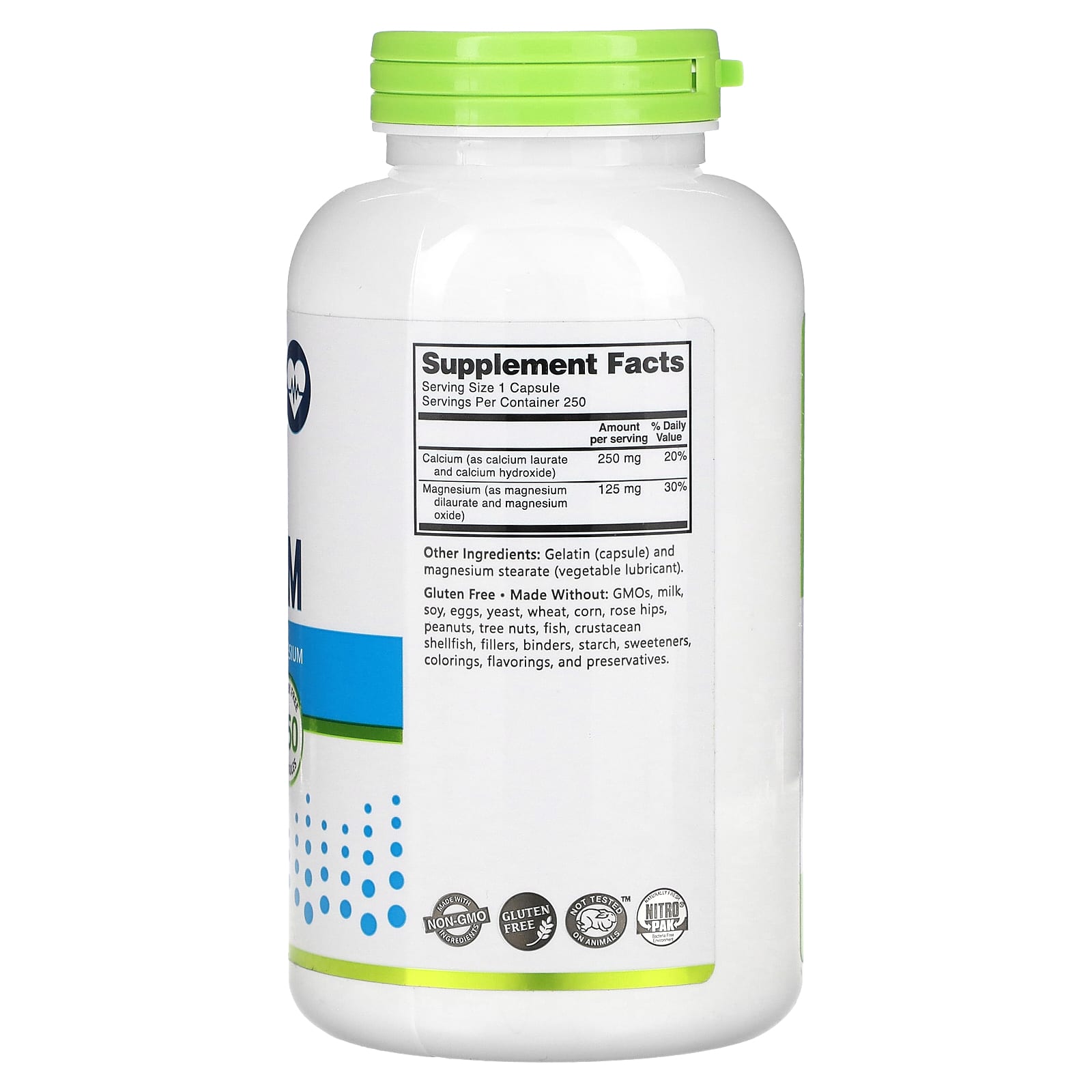 NutriBiotic, Essentials, Calcium Magnesium, 250 Capsules - Image 2