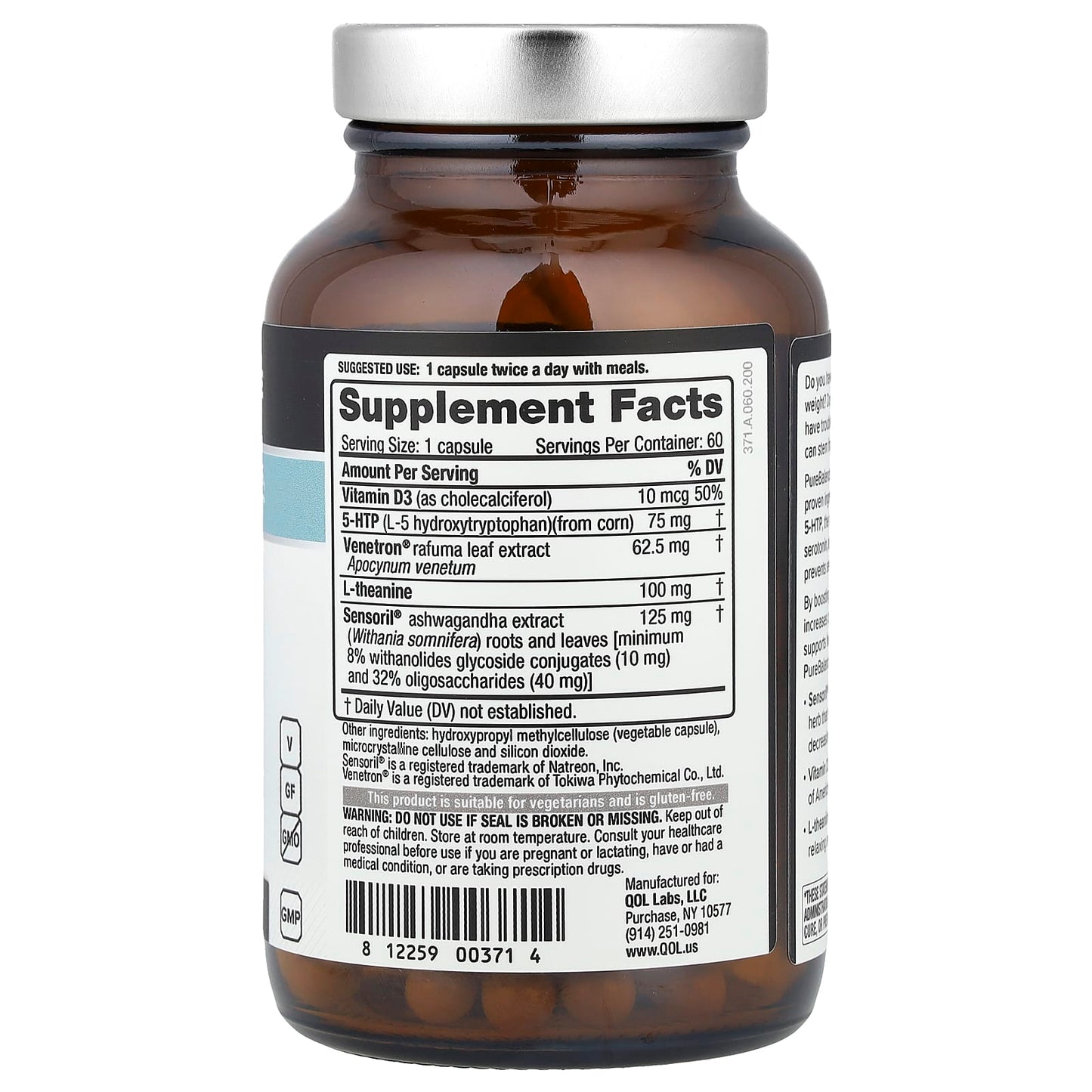Quality of Life, PureBalance™ Serotonin, 60 Capsules - Image 2