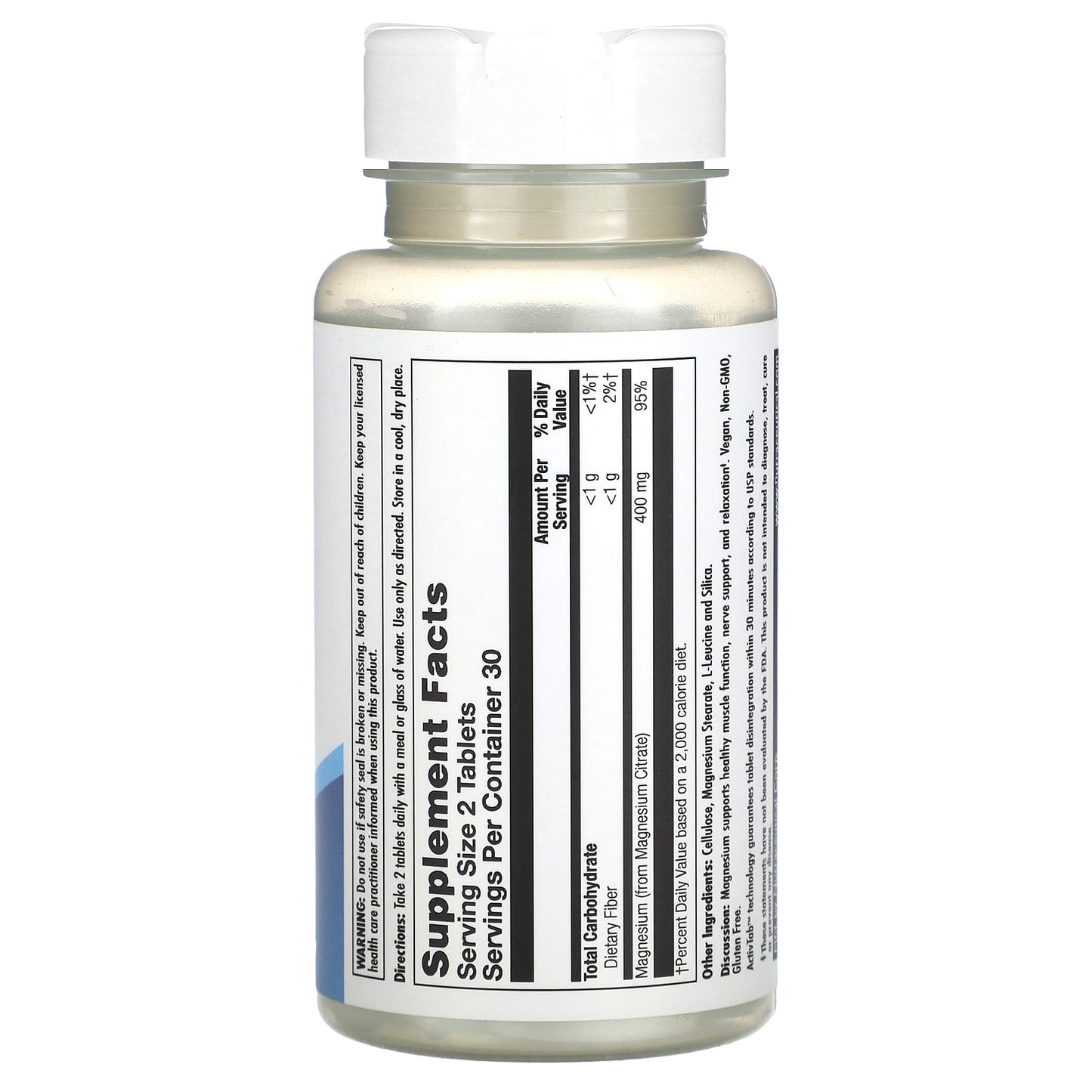 Magnesium Citrate 400mg, 60 Vegan Tablets by KAL - Image 2