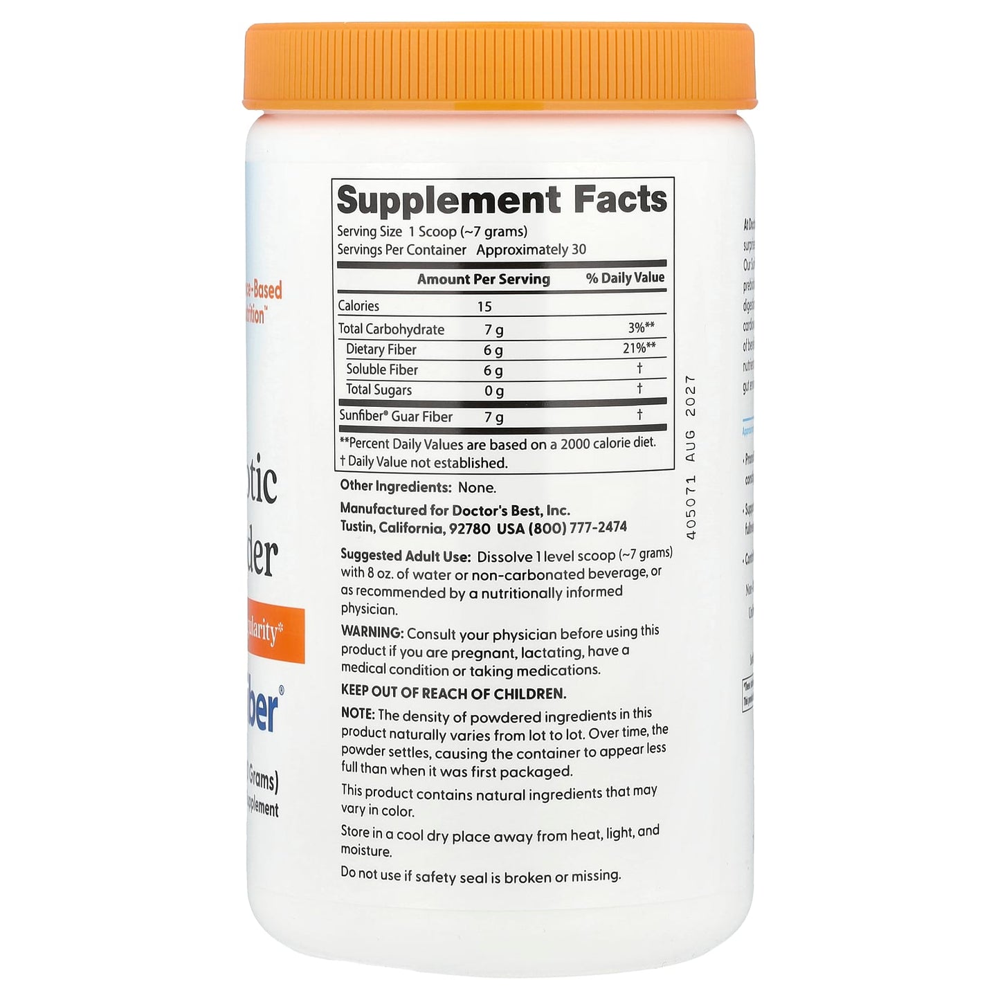 Doctor's Best Sunfiber Prebiotic Powder for Healthy Digestion - Image 2