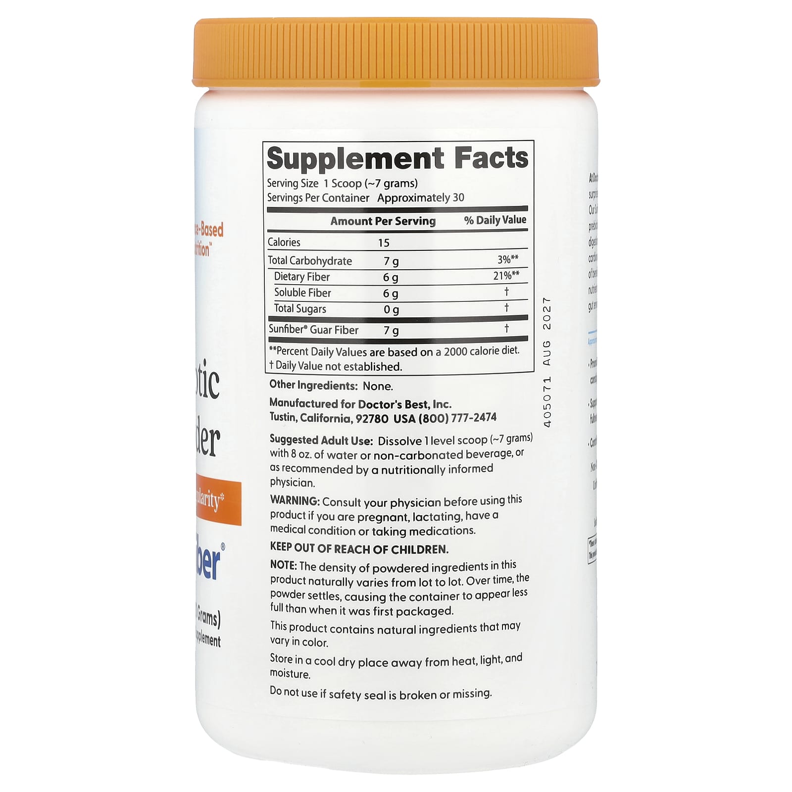 Doctor's Best Sunfiber Prebiotic Powder for Healthy Digestion - Image 2