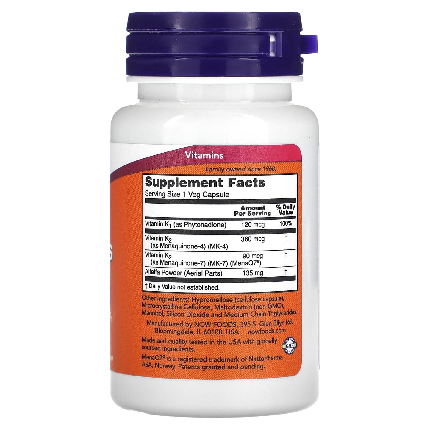 NOW Foods, MK-7 Plus with K1 & MK-4, 90 Veg Capsules - Image 2