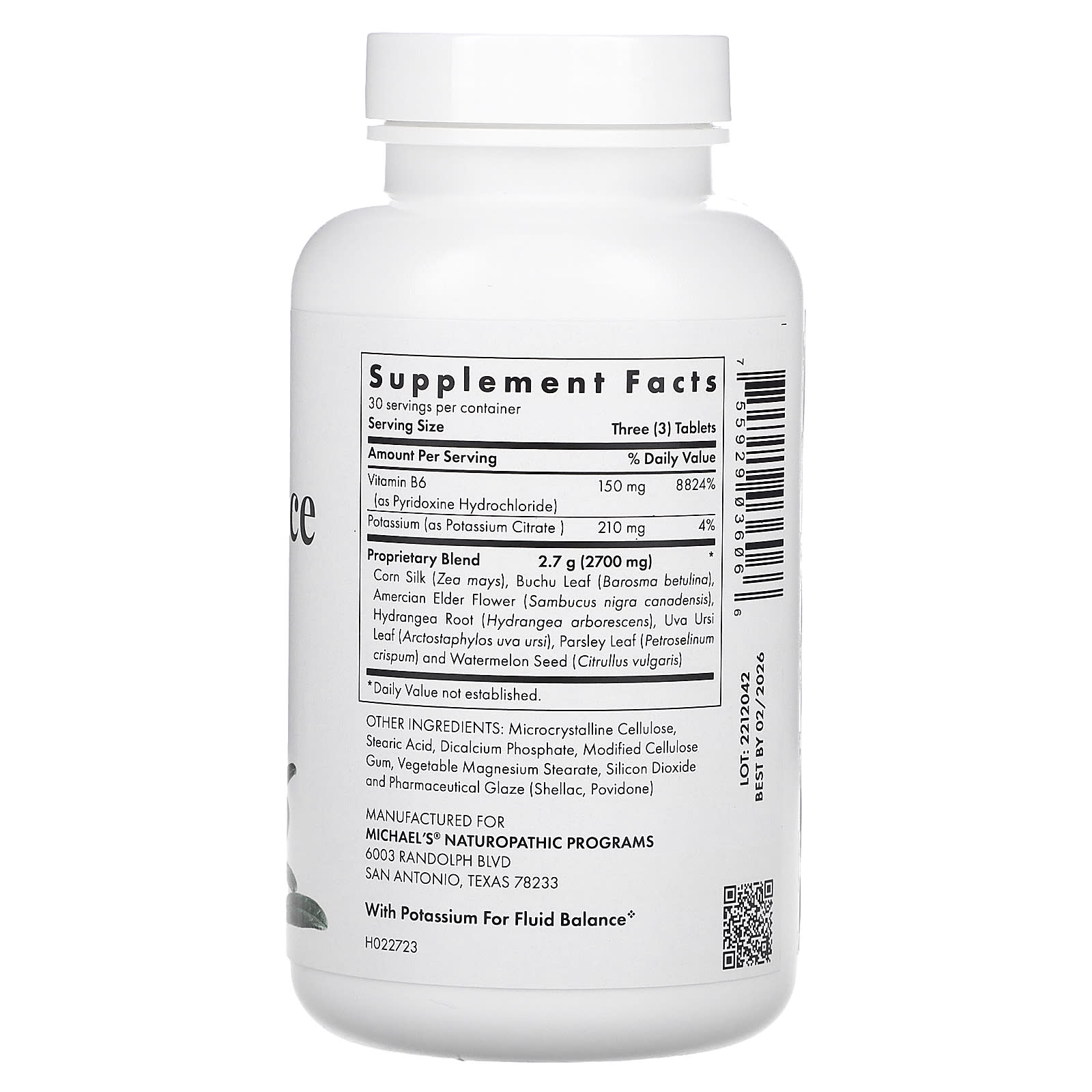 Michael's Health, Water Balance Factors, 90 Vegetarian Tablets - Image 2