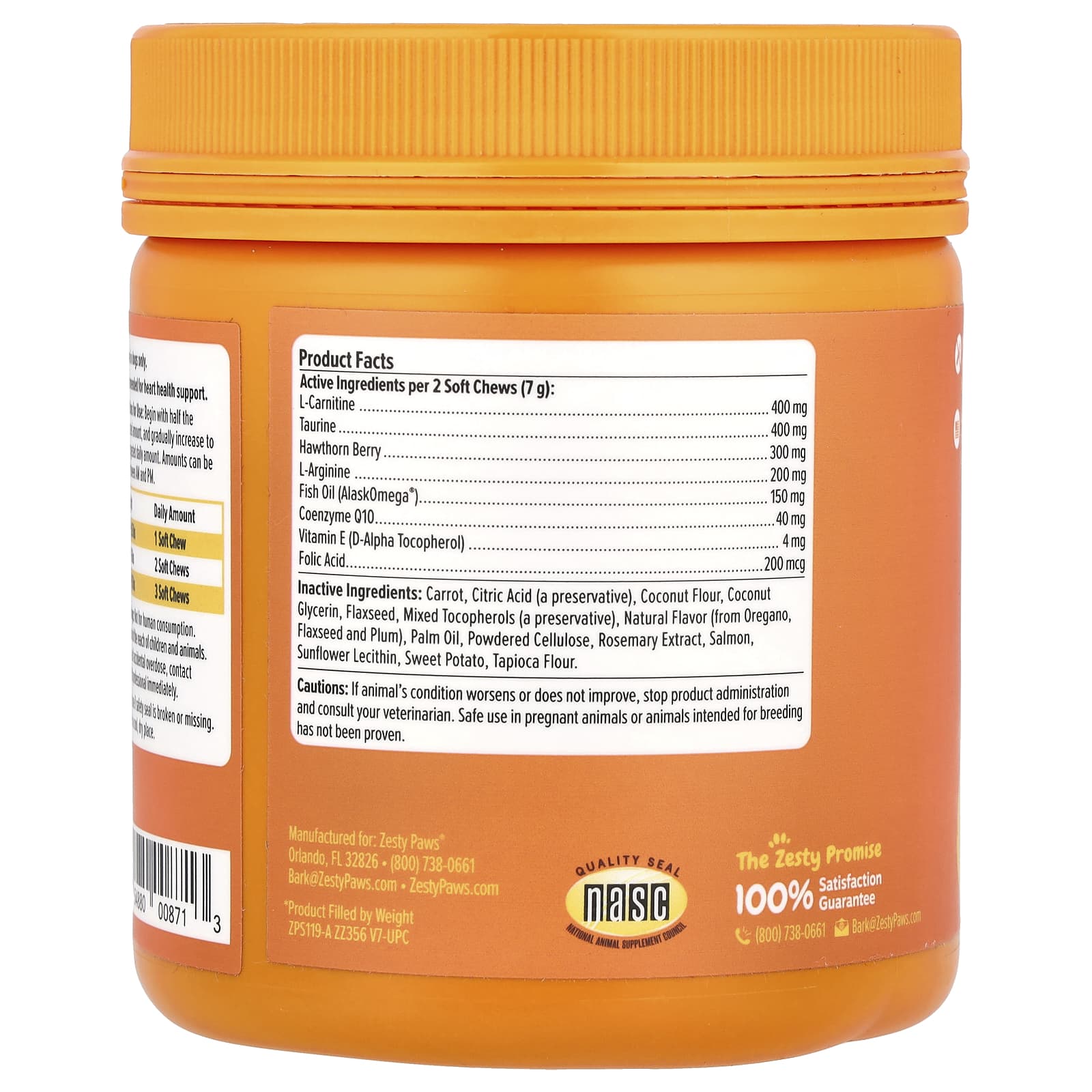 Zesty Paws, Cardio Bites™, For Dogs, All Ages, Salmon, 90 Soft Chew, 11.1 oz (315 g) - Image 2