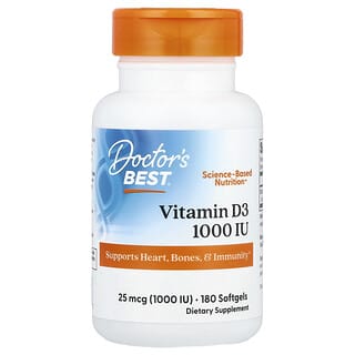 Vitamin D3 Supplements by Doctor's Best, 180 Softgels