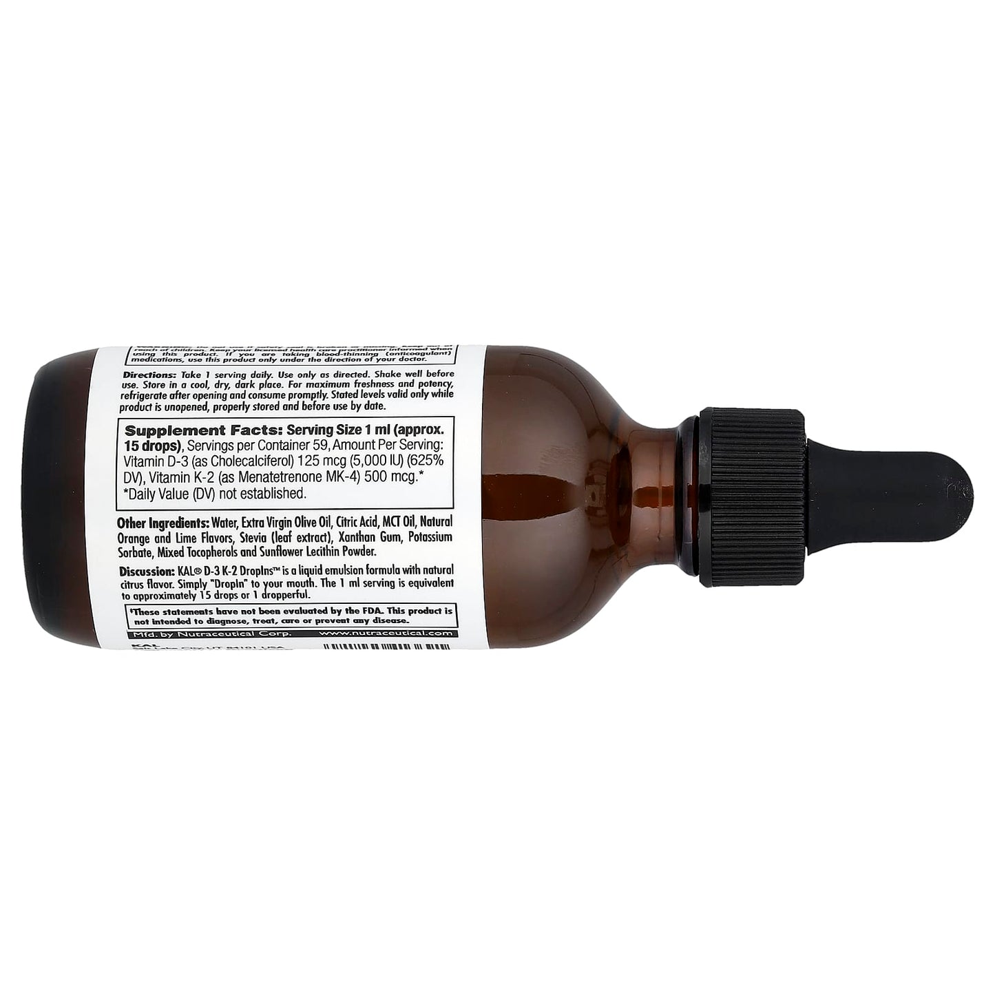 KAL D-3 K-2 Liquid Drops with Natural Citrus Flavor - 2 fl oz - Image 2