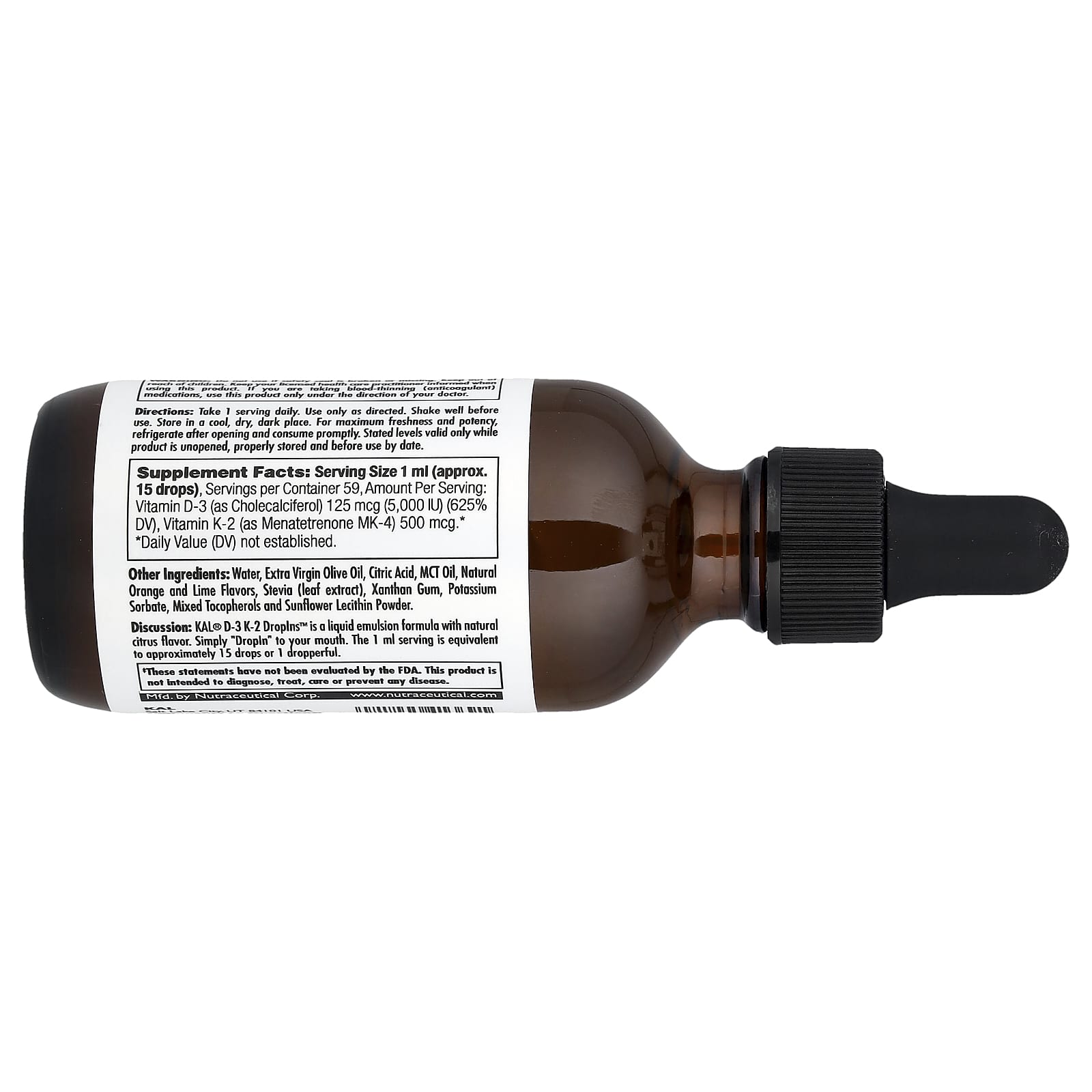 KAL D-3 K-2 Liquid Drops with Natural Citrus Flavor - 2 fl oz - Image 2