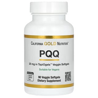California Gold Nutrition PureQQ PQQ Supplement 20mg 90 Veggie Softgels