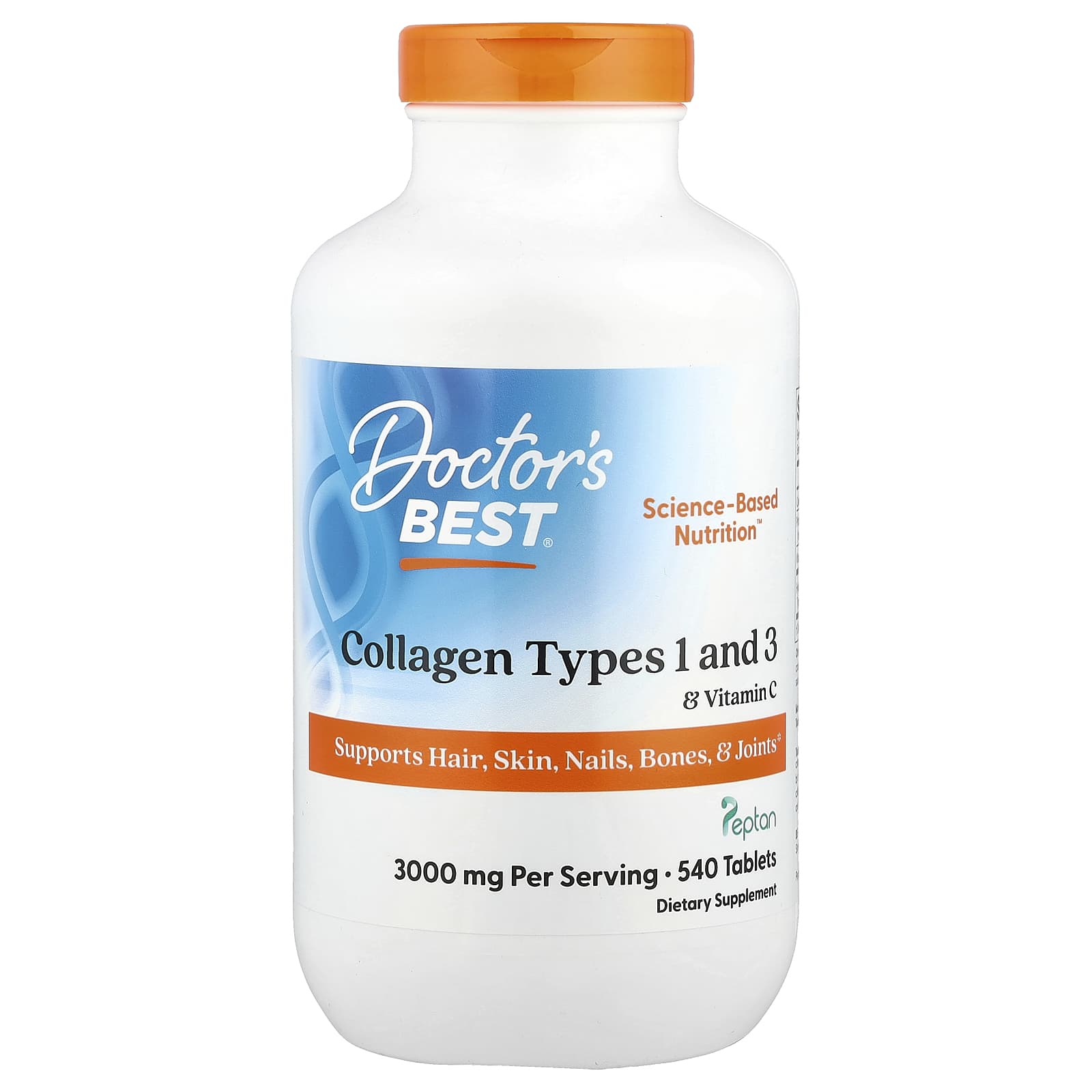 Doctor's Best Collagen Types 1 &amp; 3 with Vitamin C - 540 Tablets - Image 1