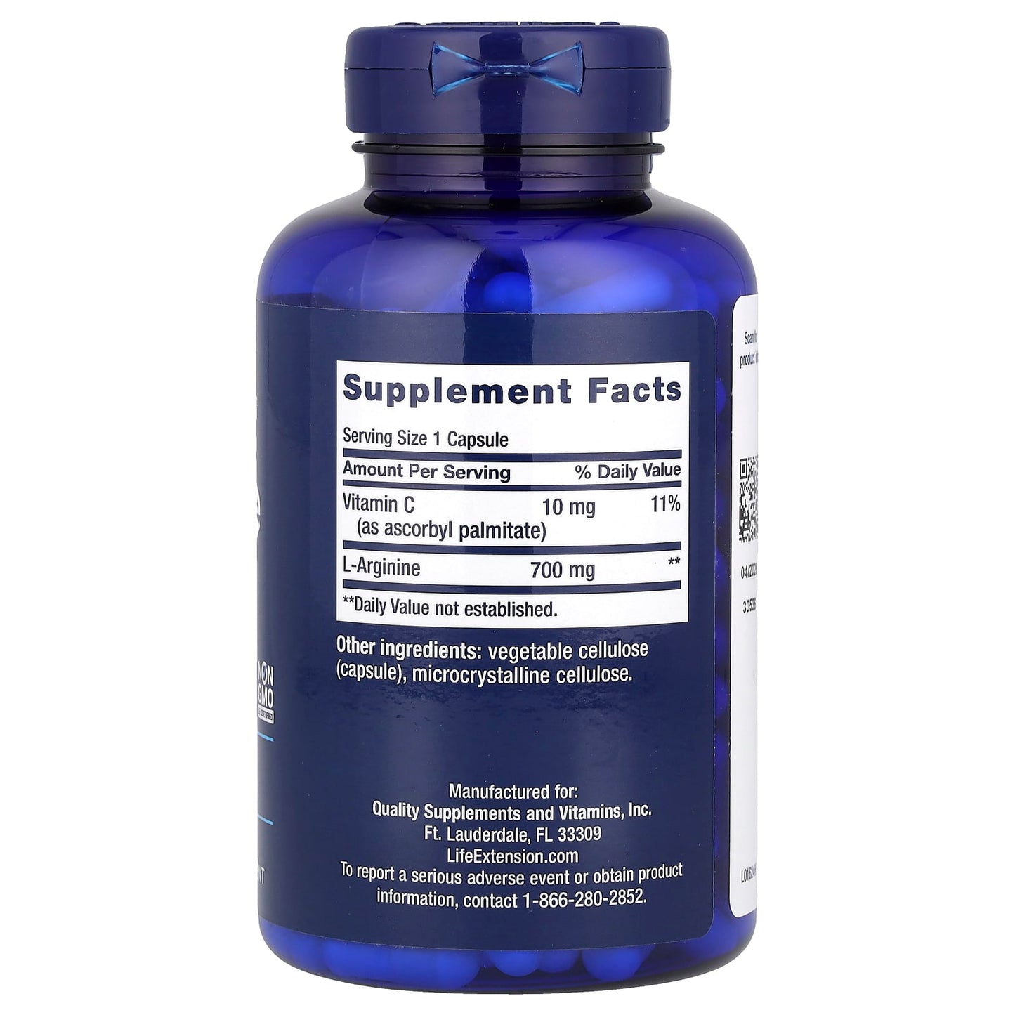 Life Extension, L-Arginine Caps, 700 mg, 200 Capsules - Image 2