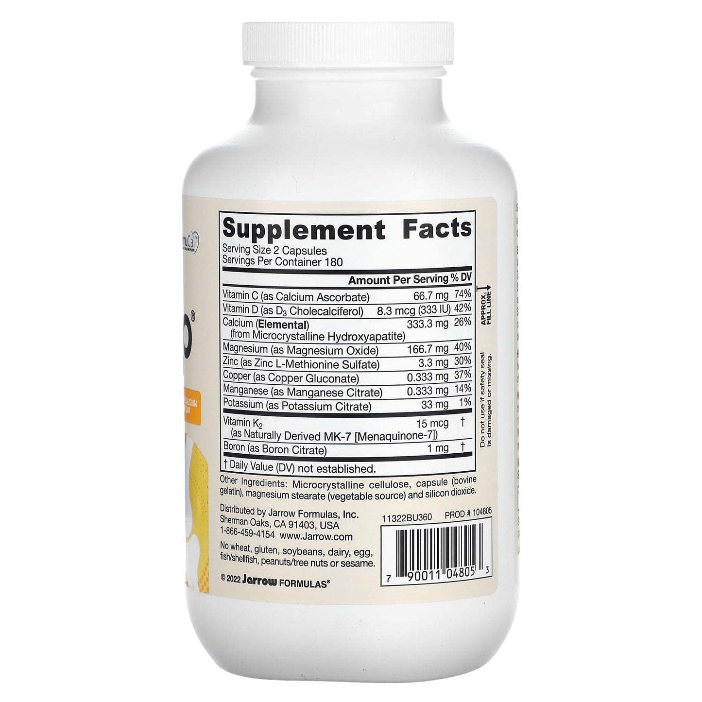 Jarrow Formulas Bone-Up 1000mg Calcium Supplement, 360 Capsules for Bone Density - Image 2