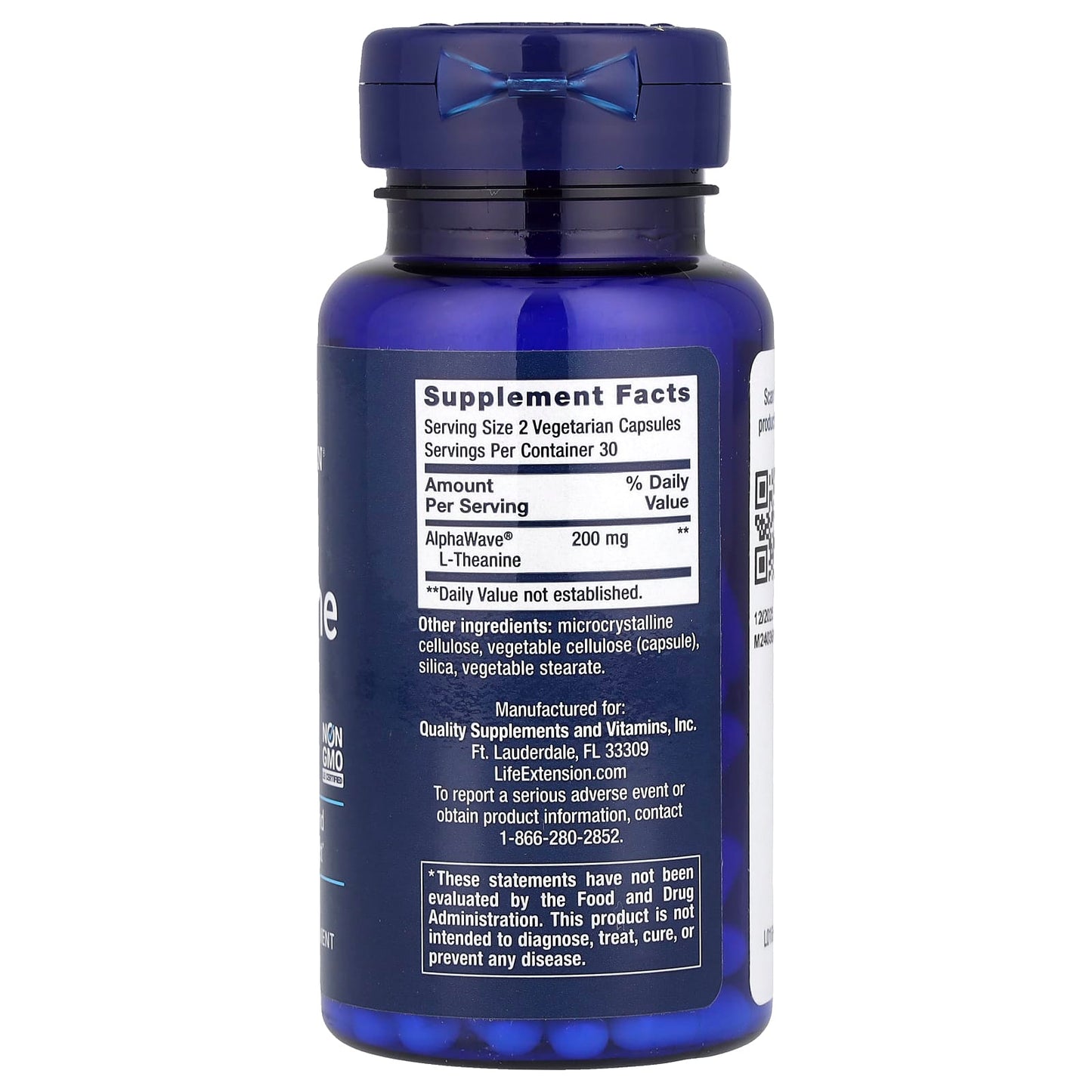 Life Extension, L-Theanine, 60 Vegetarian Capsules (100 mg per Capsule) - Image 2