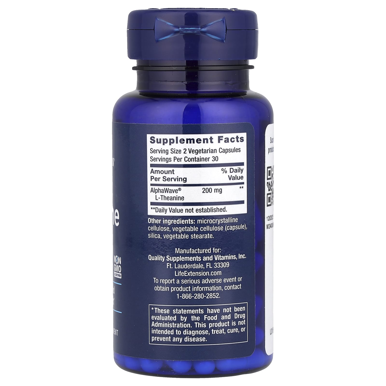 Life Extension, L-Theanine, 60 Vegetarian Capsules (100 mg per Capsule) - Image 2