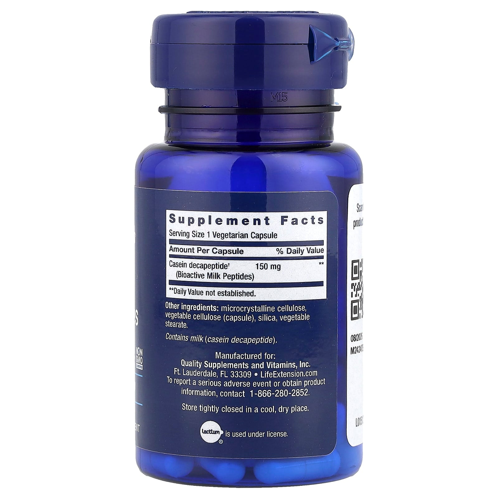 Life Extension, Bioactive Milk Peptides, 30 Vegetarian Capsules - Image 2