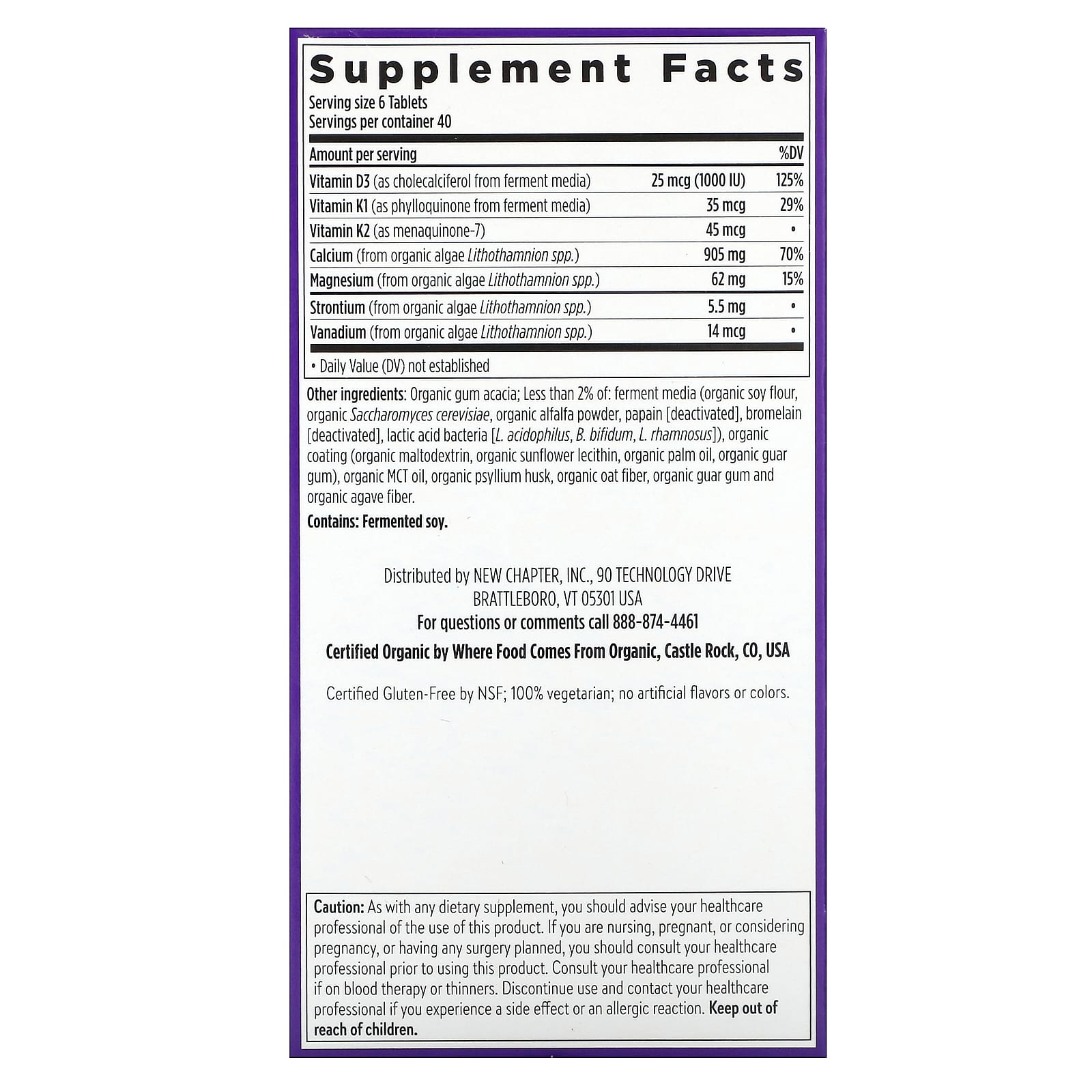New Chapter, Plant Calcium, Bone Strength, Take Care, 240 Vegetarian Tiny Tablets - Image 2