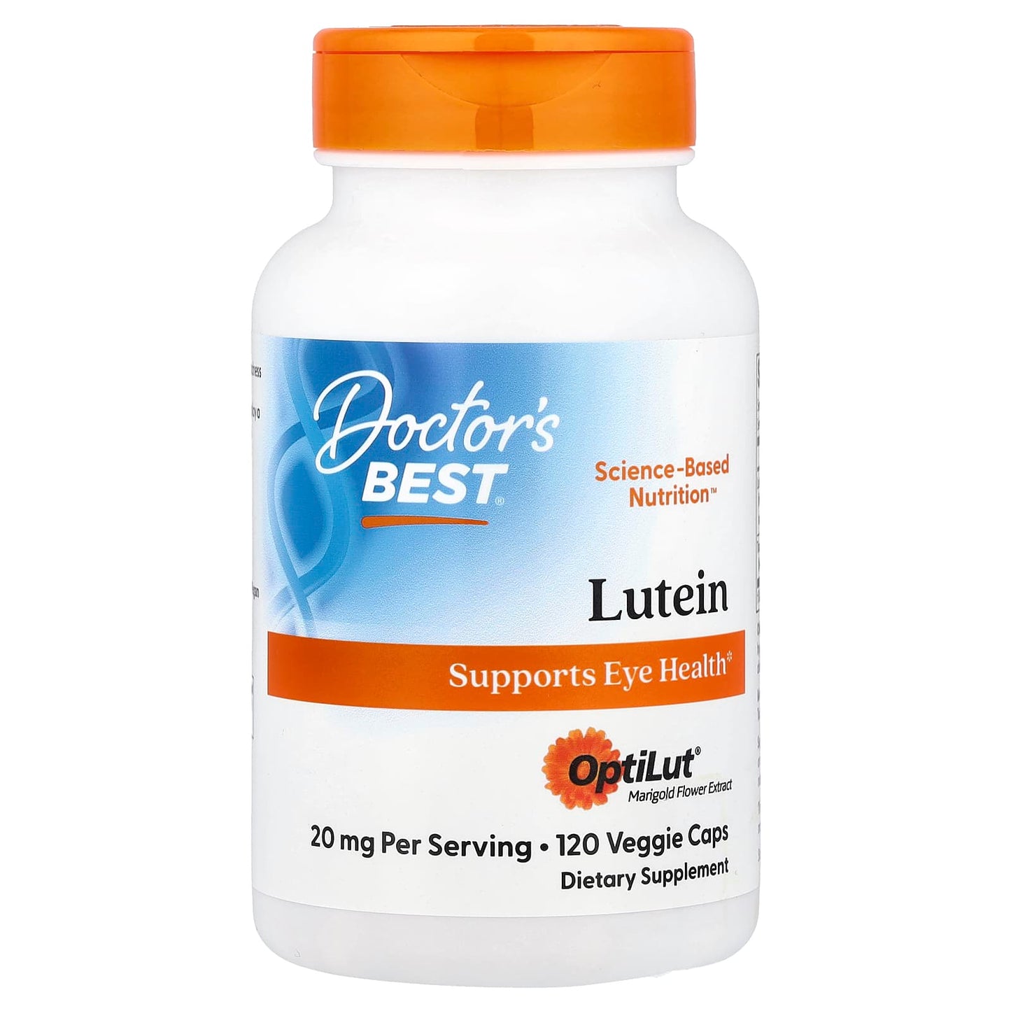 Lutein Eye Health Support Supplement by Doctor's Best - 120 Veggie Caps - Image 1