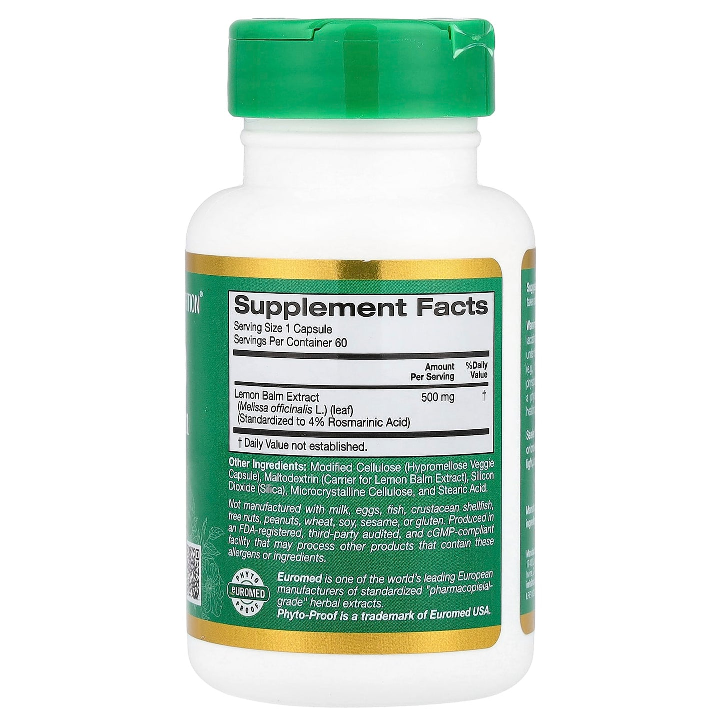 California Gold Nutrition - Lemon Balm Extract for Relaxation & Sleep - Image 2