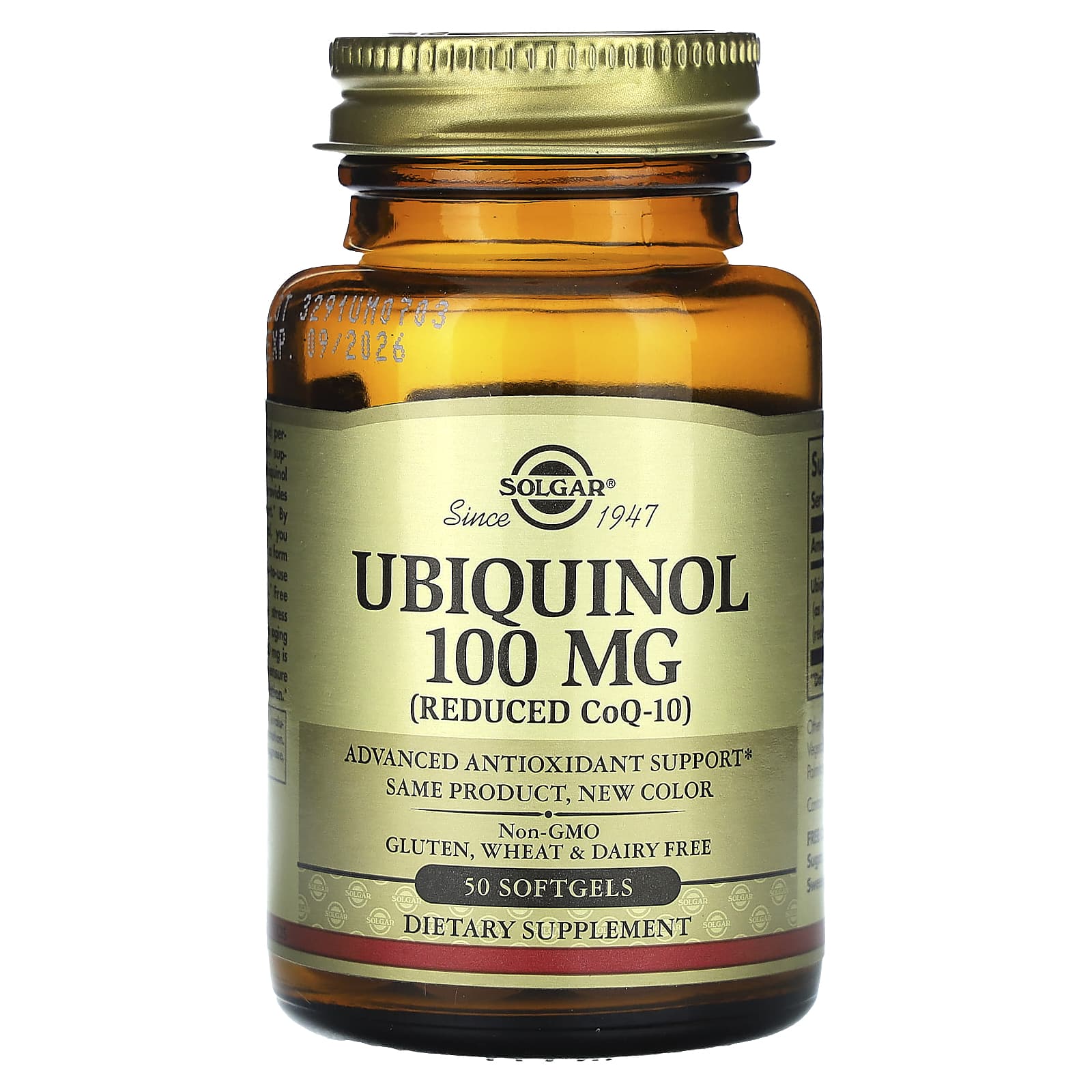 Solgar, Ubiquinol (Reduced CoQ10), 50 Softgels (100 mg per Softgel) - Image 1