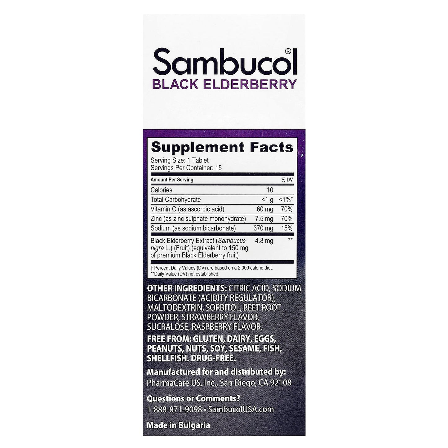 Sambucol, Black Elderberry, Effervescent Tablets + Vitamin C & Zinc, Age 4+, 15 Effervescent Tablets - Image 2
