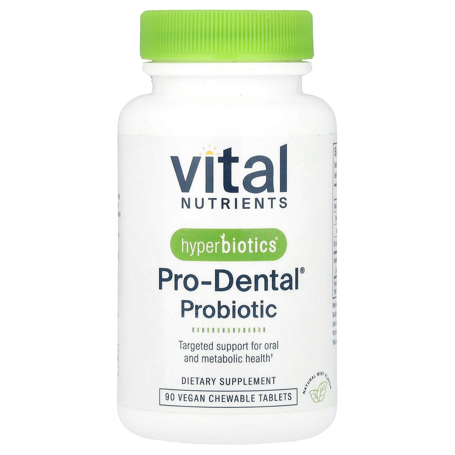 Vital Nutrients, Hyperbiotics®, Pro-Dental® Probiotic, Natural Mint, 90 Vegan Chewable Tablets - Image 1