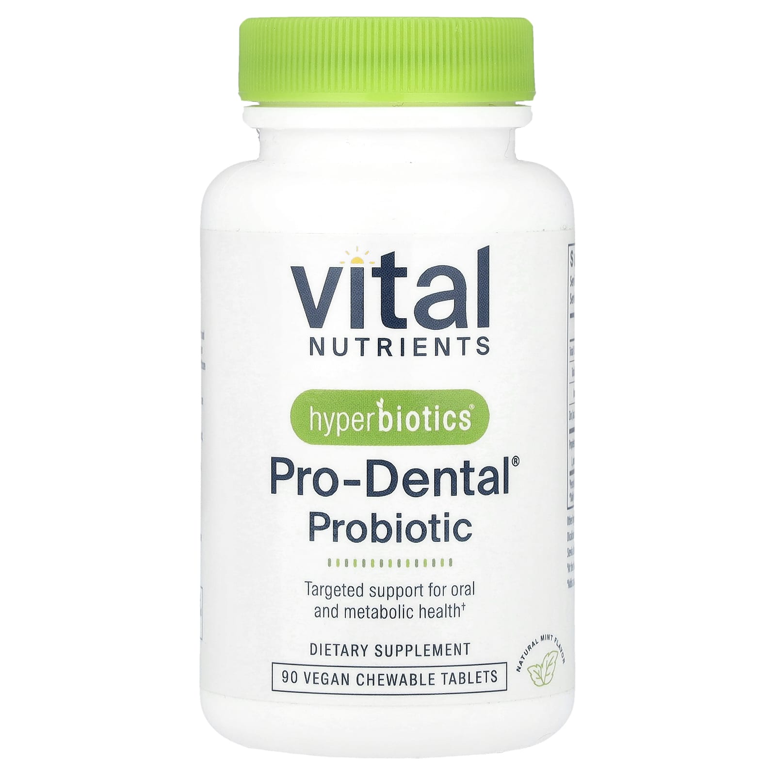 Vital Nutrients, Hyperbiotics®, Pro-Dental® Probiotic, Natural Mint, 90 Vegan Chewable Tablets - Image 1