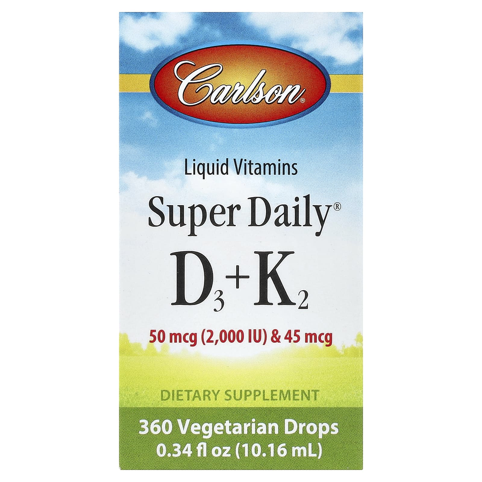 Carlson Super Daily D3 + K2 Liquid Vitamin Drops - Image 1