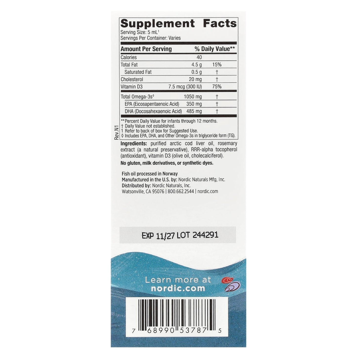 Nordic Naturals, Baby's DHA, 2 fl oz (60 ml) - Image 2