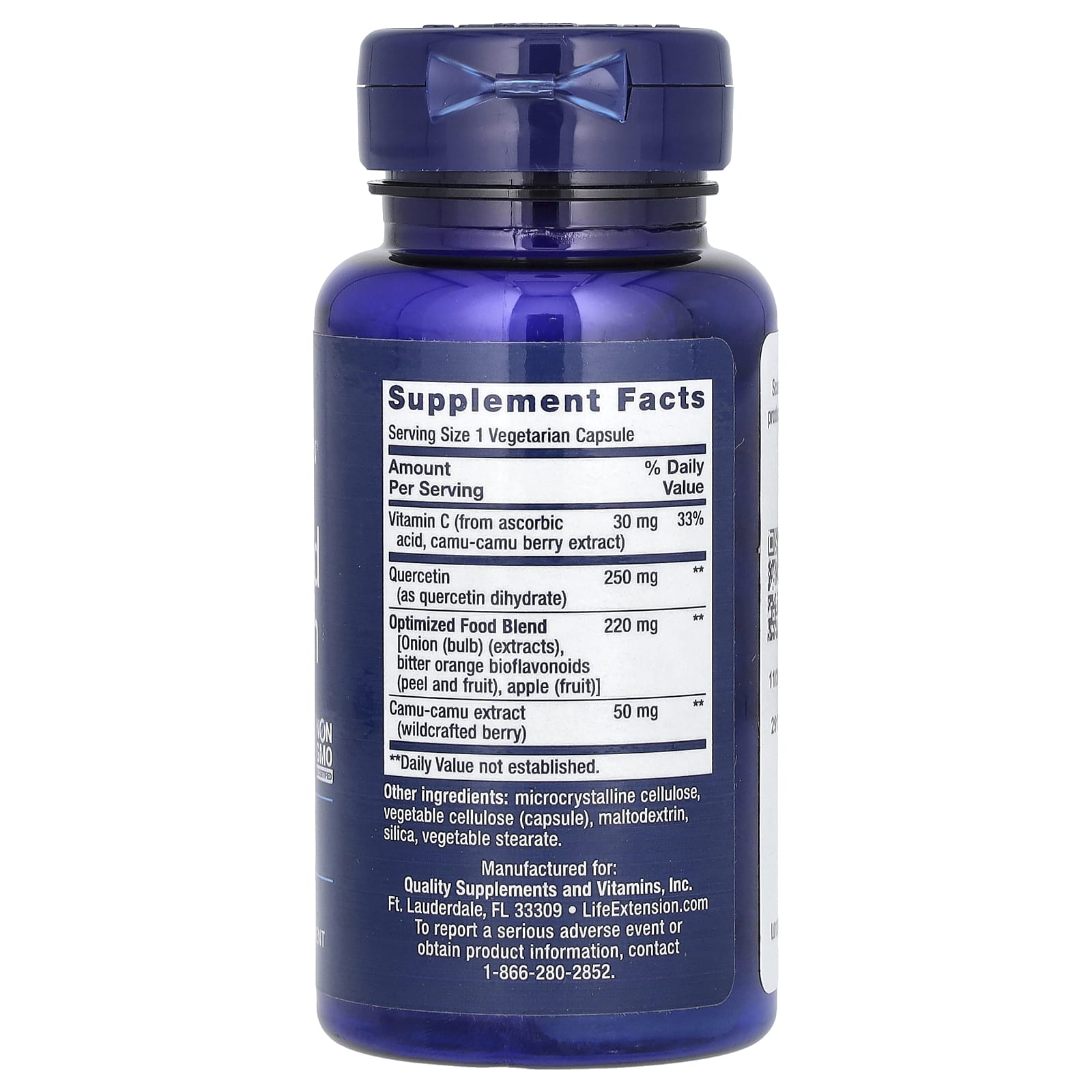 Life Extension, Optimized Quercetin, 250 mg, 60 Vegetarian Capsules - Image 2