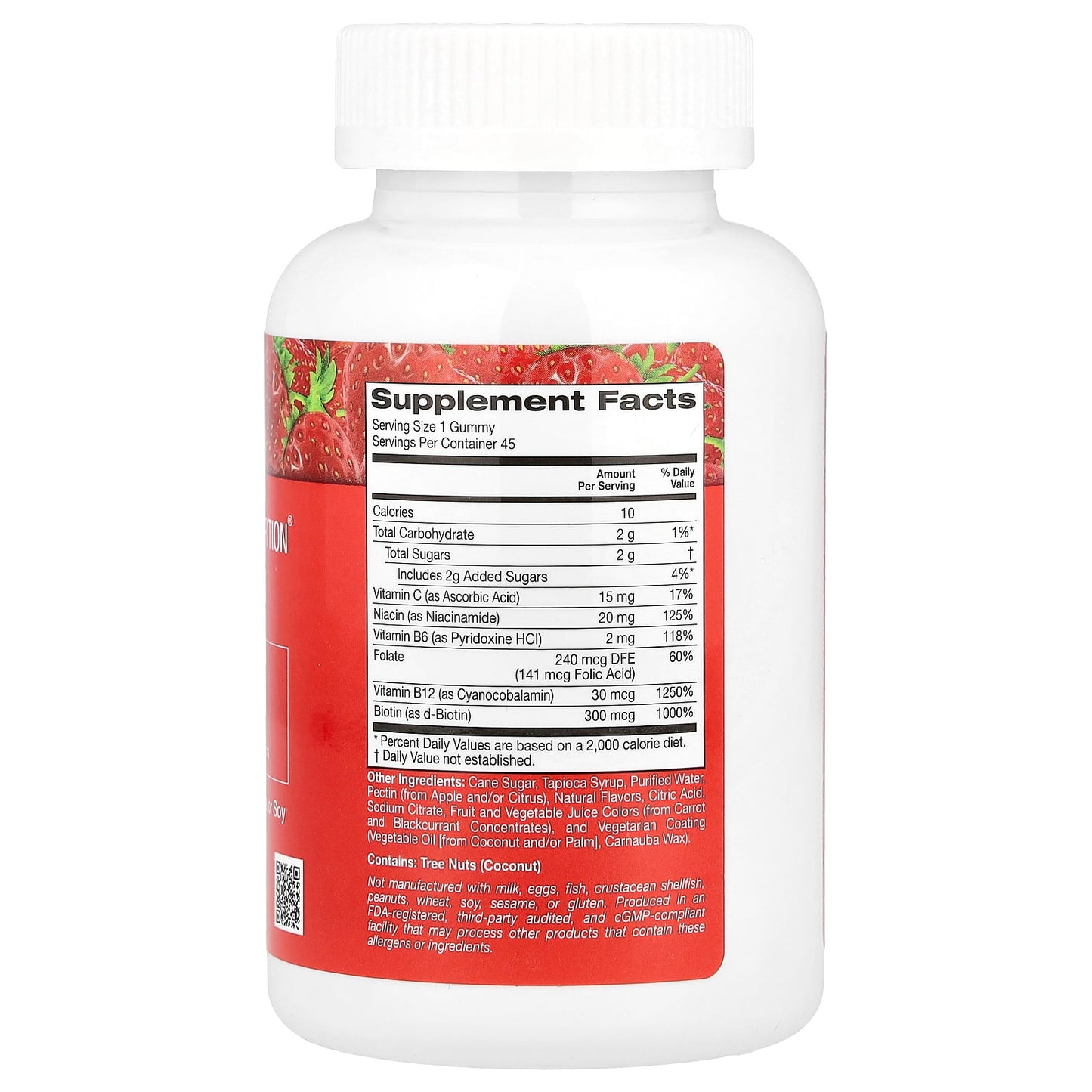 California Gold Nutrition - B Complex Gummies with Vitamins B6 & B12, Folate, Biotin - 45 Strawberry Gummies - Image 2