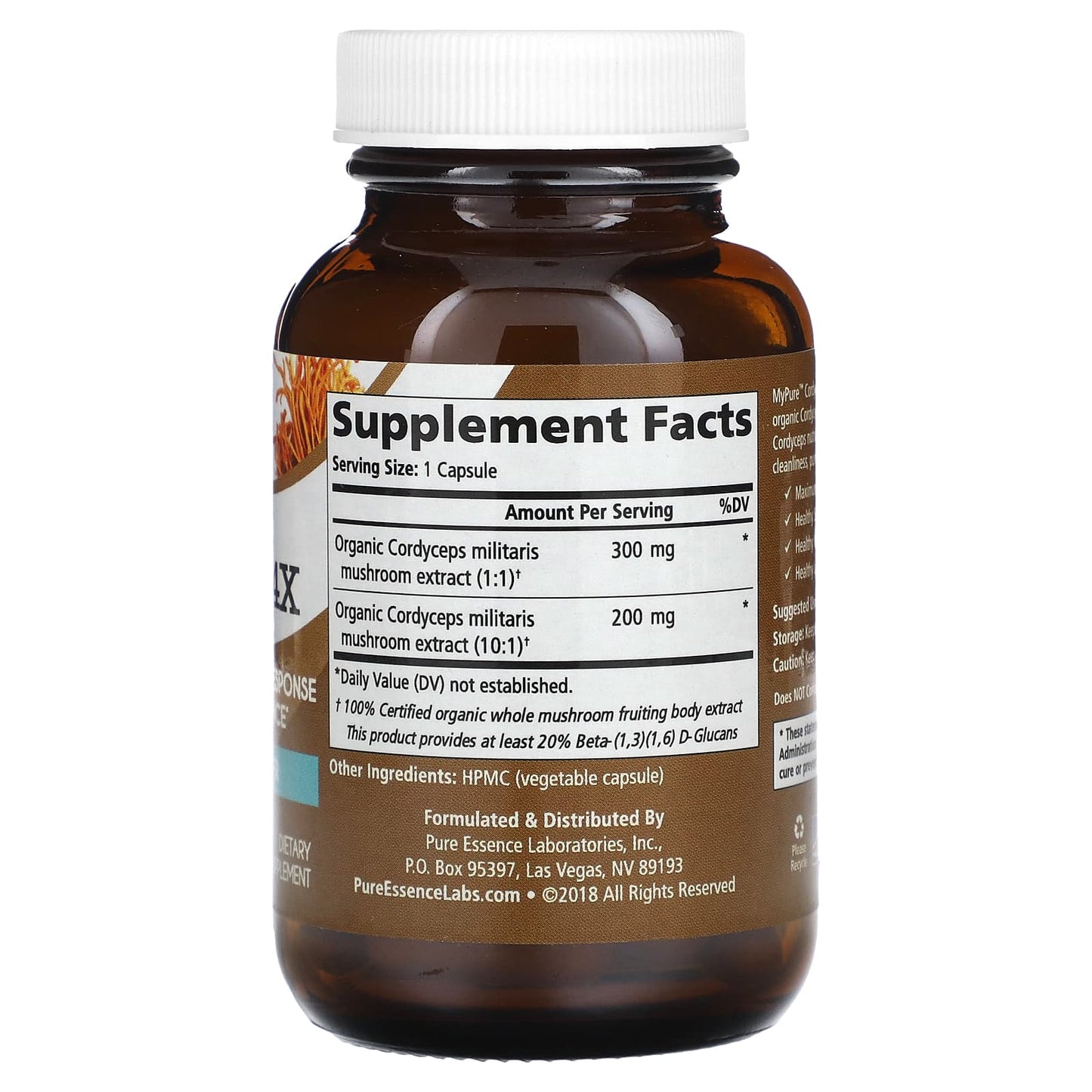 Pure Essence, MyPure, Cordyceps 4X, 30 Vegi-Caps - Image 2