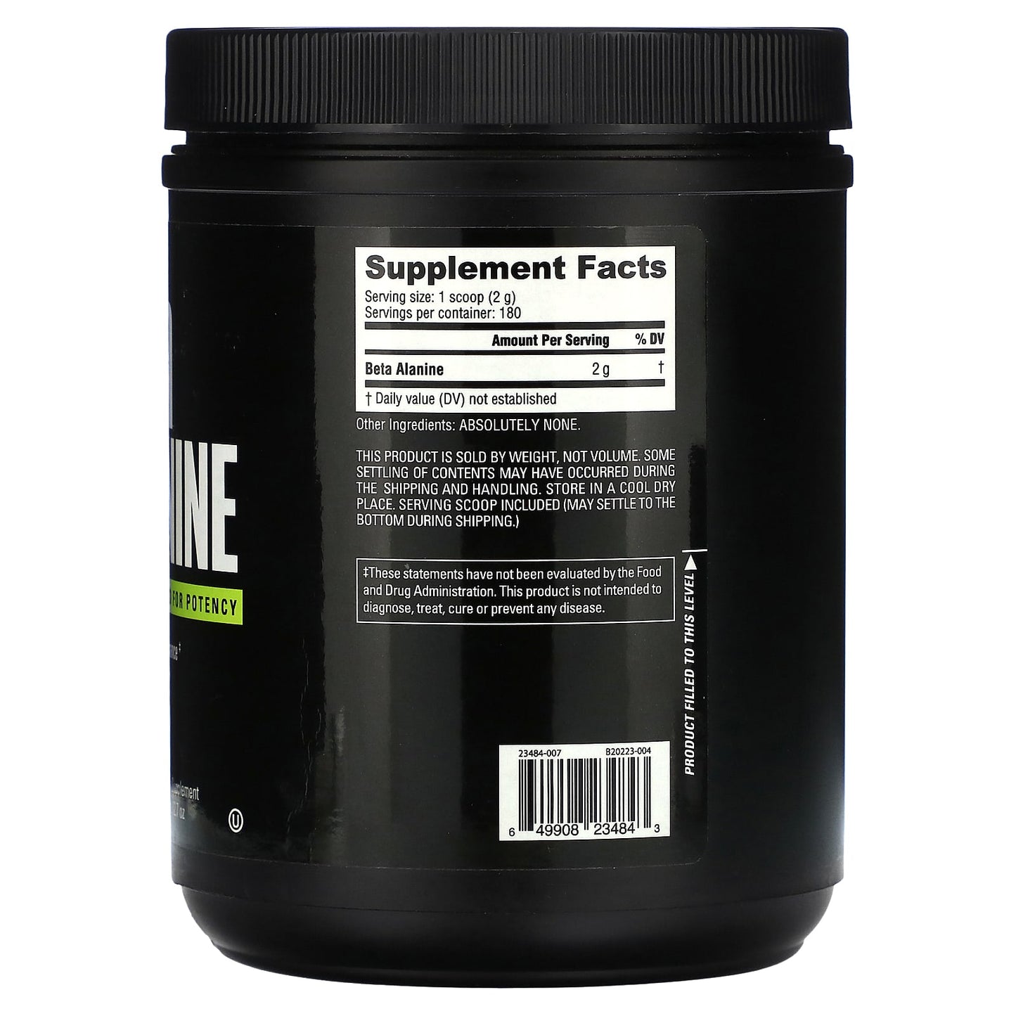 NutraBio, Beta Alanine, 12.7 oz - Image 2