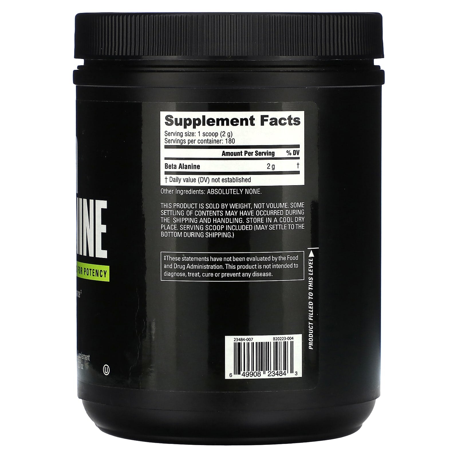 NutraBio, Beta Alanine, 12.7 oz - Image 2