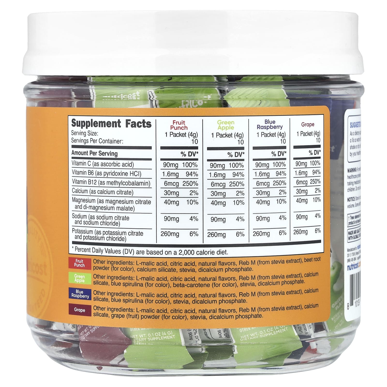 Nutricost, Electrolytes, Advanced Hydration Complex, Variety Pack, 40 Stick Packs, 0.14 oz (4 g ) Each - Image 2