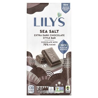 Rich Dark Chocolate, Low Carb, Low Sugar, Sea Salt, 70% Cacao, 79g