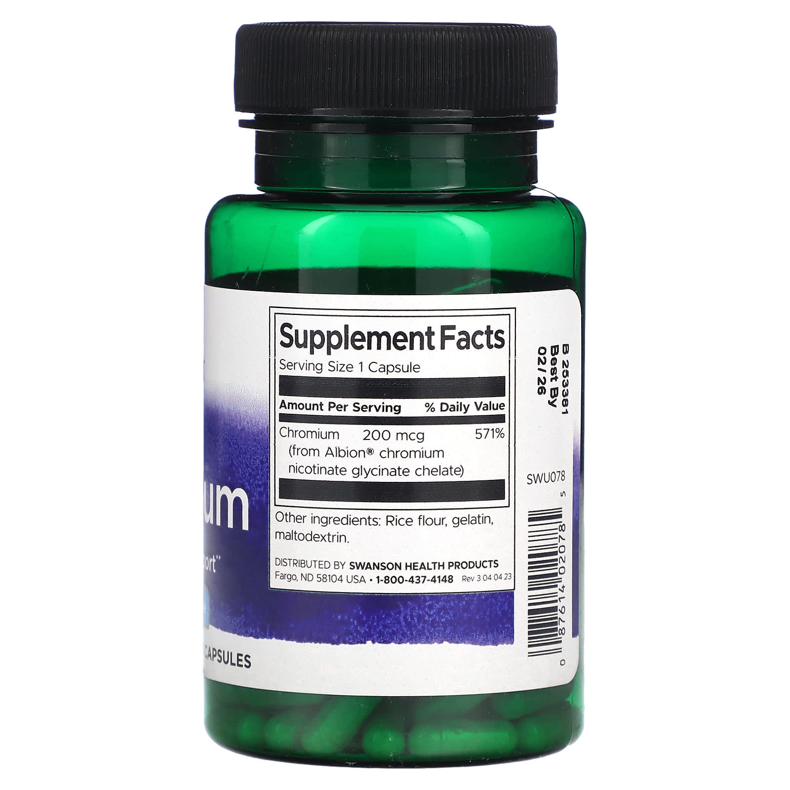 Swanson, Albion Chromium, 200 mcg, 180 Capsules - Image 2