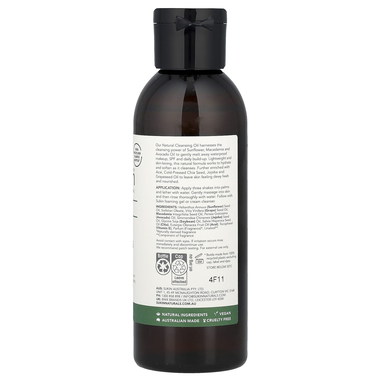 Sukin, Signature, Cleansing Oil, All Skin Types, 4.23 fl oz (125 ml) - Image 2