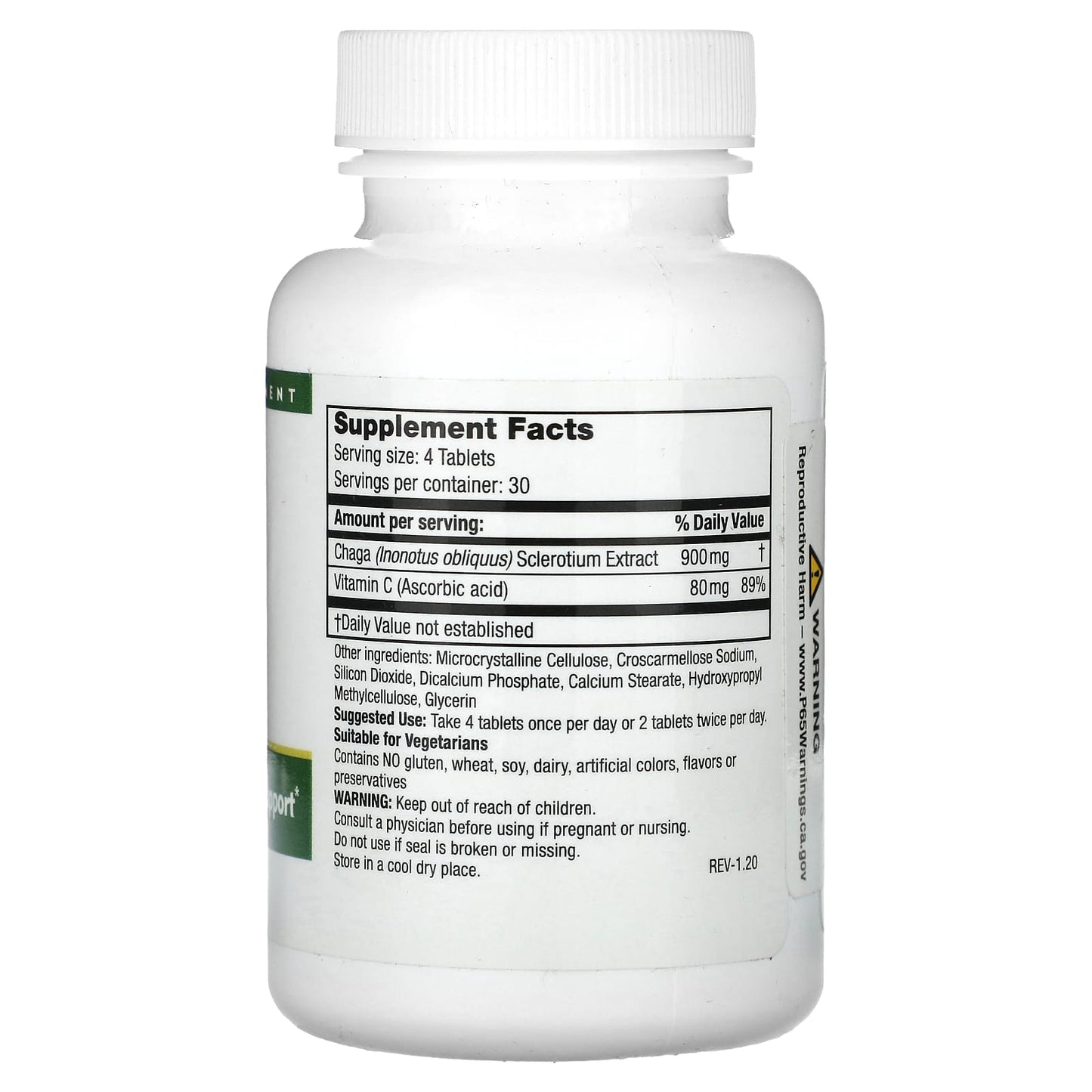 Mushroom Wisdom, Super Chaga, 120 Vegetarian Tablets - Image 2