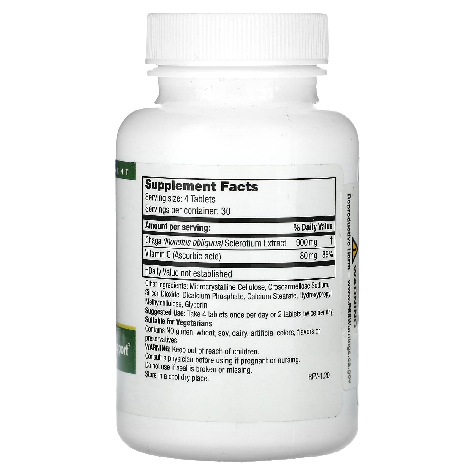 Mushroom Wisdom, Super Chaga, 120 Vegetarian Tablets - Image 2