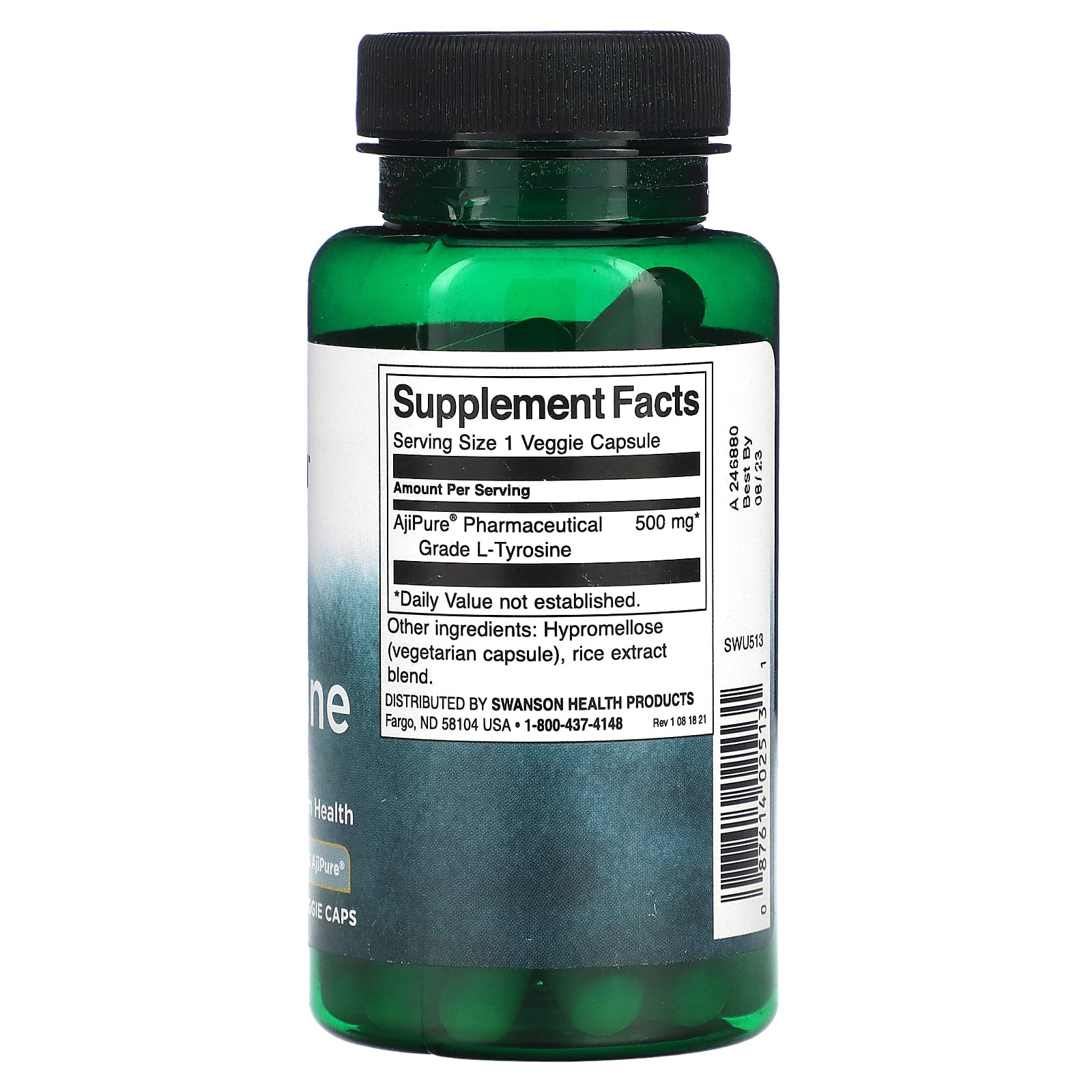Swanson, L-Tyrosine, 500 mg, 60 Veggie Caps - Image 2
