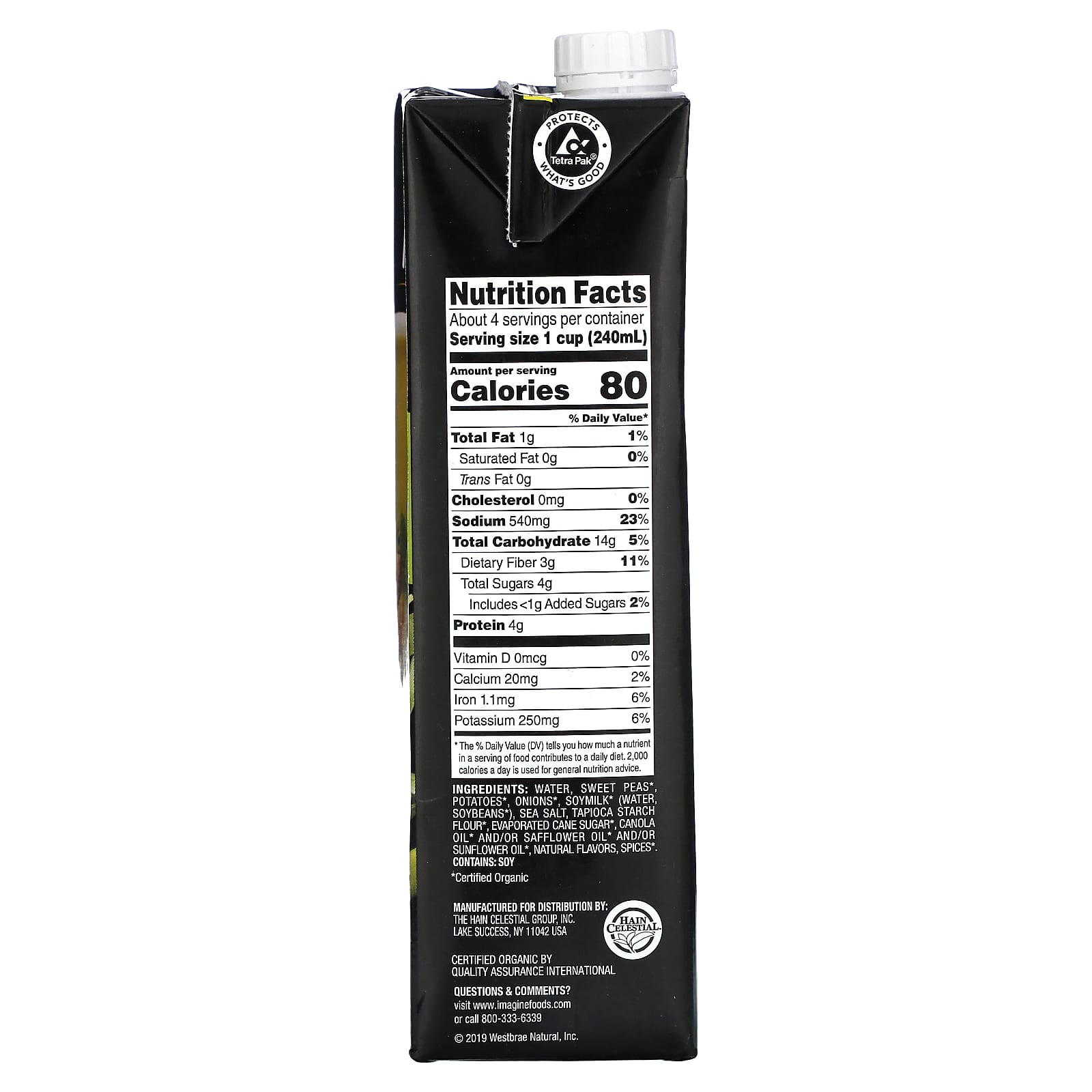 Imagine Soups, Organic Creamy Soup, Sweet Pea, 32 fl oz (946 ml)