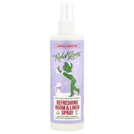 Rebel Green, Refreshing Room & Linen Spray, Lavender & Grapefruit, 8 fl oz (237 ml) - Image 1