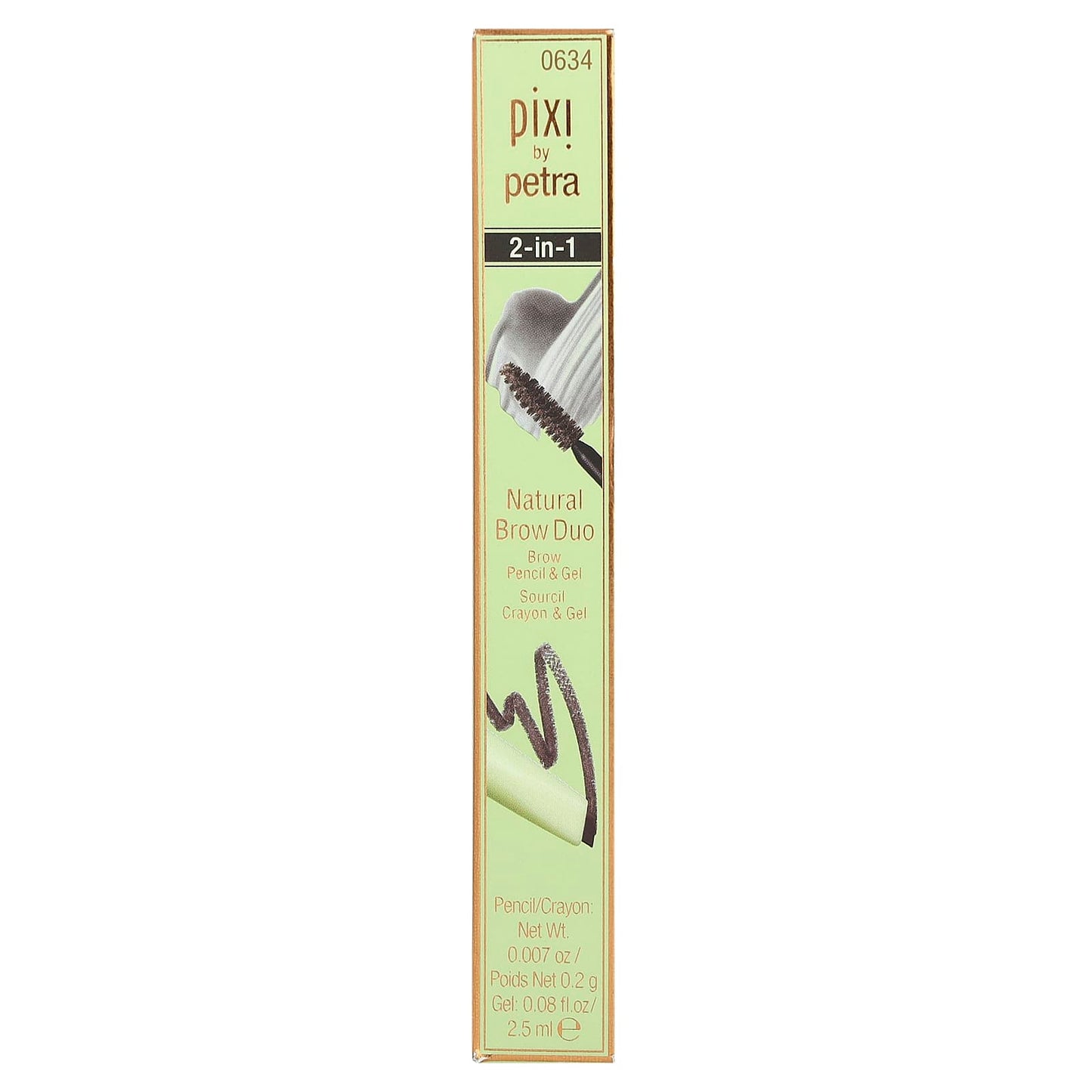 Pixi Beauty, 2-In-1 Natural Brow Duo, Brow Pencil & Gel, 0634 Soft Black, 1 Count - Image 2
